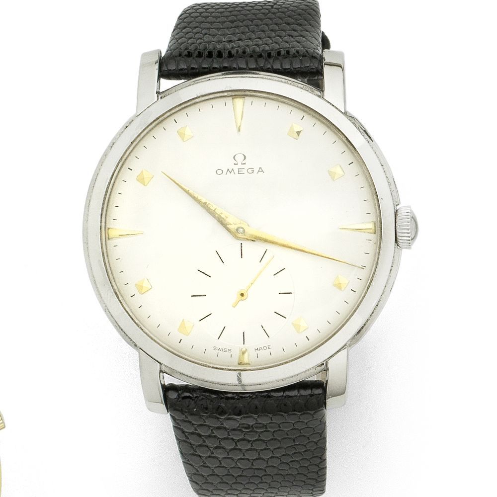 Omega. A stainless steel oversize manual wind wristwatch Ref:2544-4, Movement No.12563848, Circa 1950