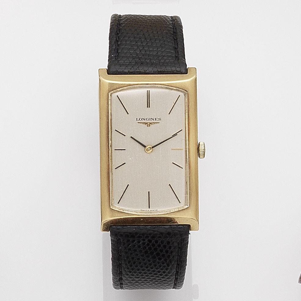 Longines. An 18K gold manual wind wristwatch Ref:8168 1, Case No.464843, Movement No.50364745, London Import mark for 1969