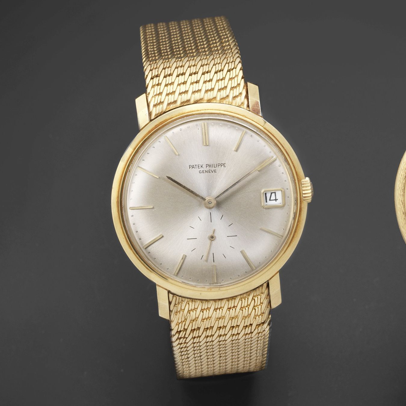 Patek Philippe. A fine 18K gold automatic calendar bracelet watch Calatrava, Ref:3445, Case No.322255, Movement No.1125216, Circa 1965