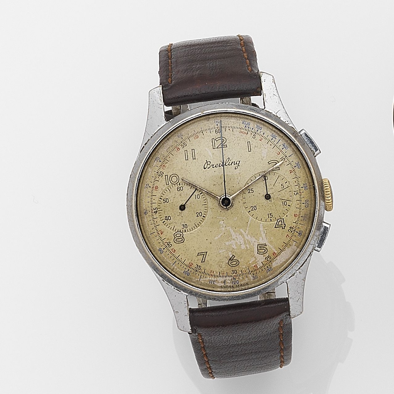 Breitling. A stainless steel manual wind chronograph wristwatch Ref:1188, Case No.765223, Circa 1955