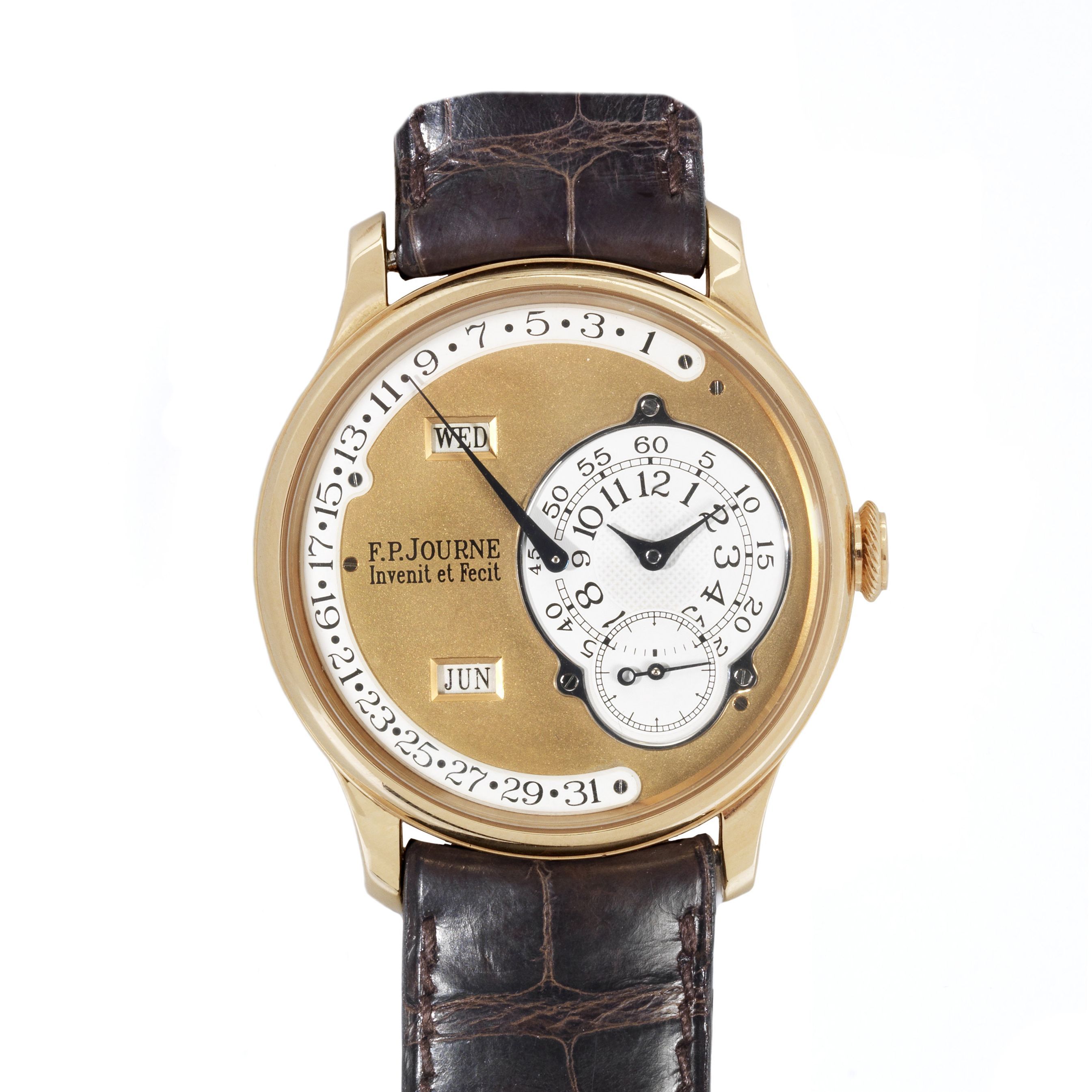 F.P. Journe. A very fine and rare limited edition 18ct rose gold automatic calendar retrograde wristwatch Octa Calendrier, Case No.120-Q, Circa 2006