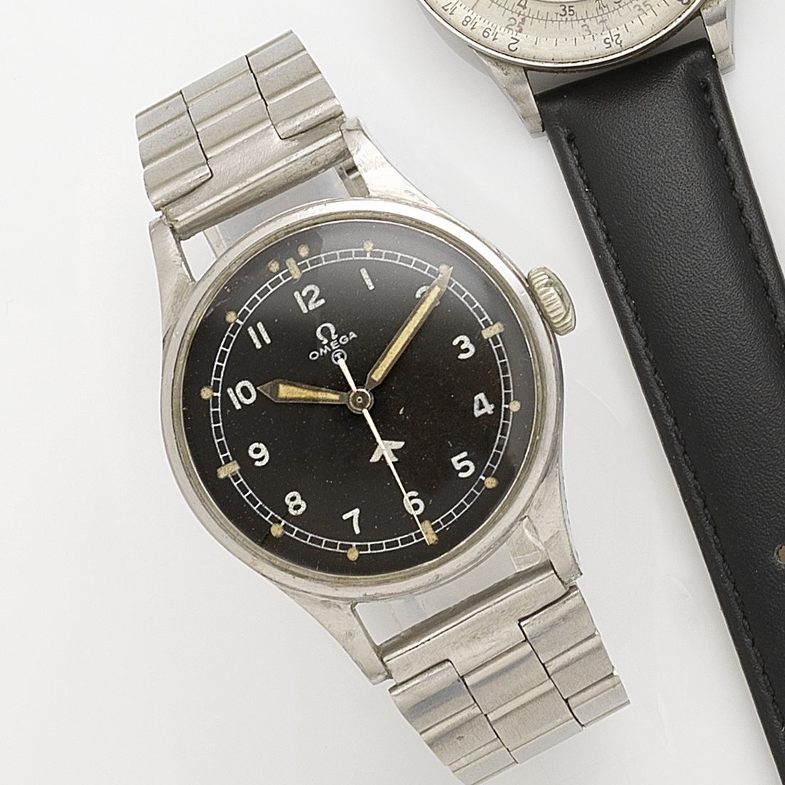 Omega. A stainless steel manual wind military bracelet watch Ref:2777-1 SC, Movement No.12997739, Circa 1950