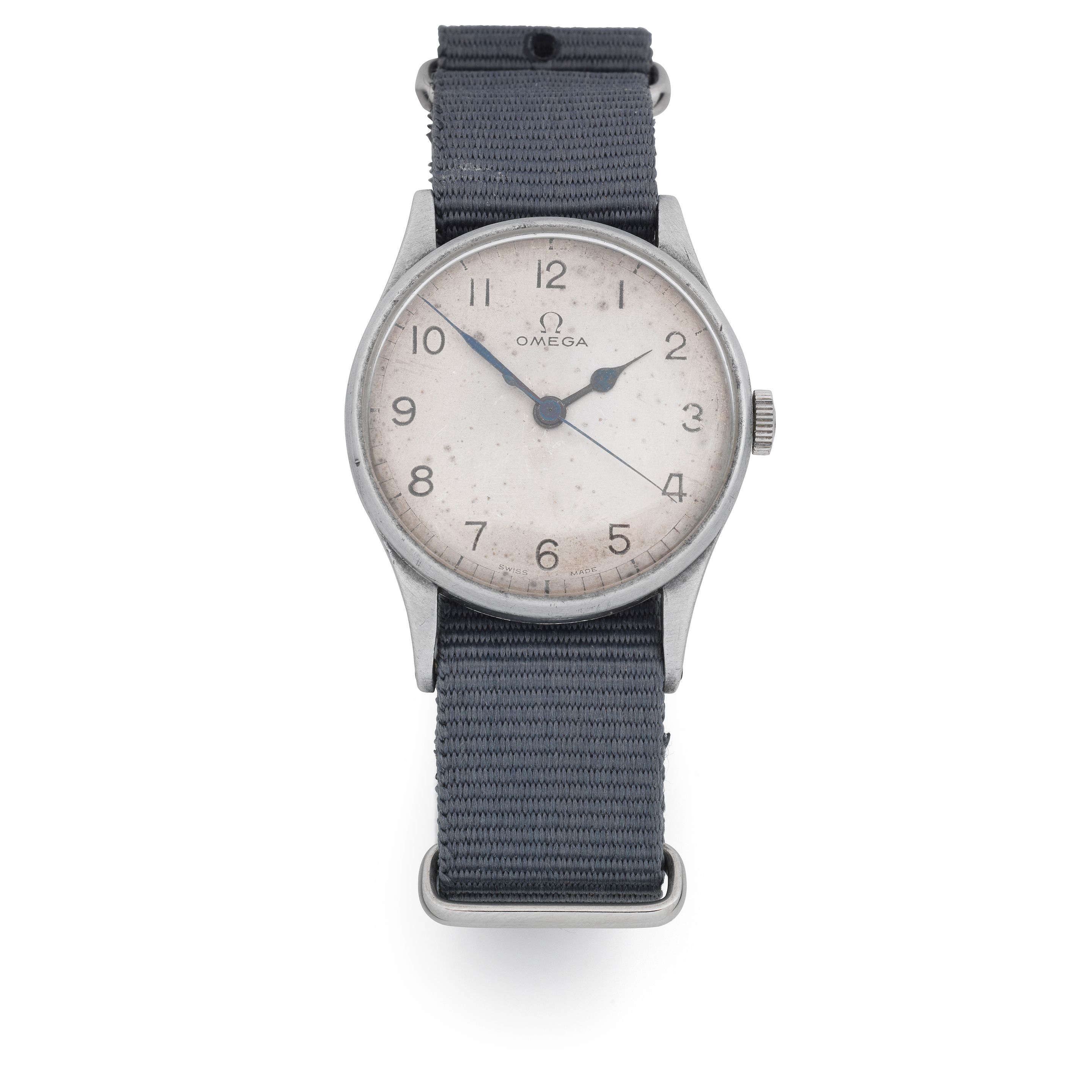 Omega. An aluminium and stainless steel military issue manual wind wristwatch Ref: 2292, Circa 1942