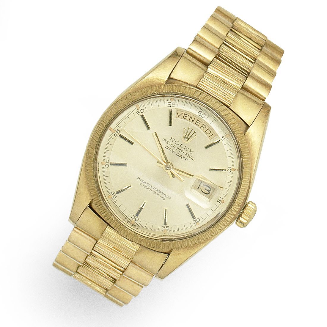 Rolex. An 18K gold automatic calendar bracelet watch Day-Date, Ref:1803, Serial No.422****, Movement No.DD1*****, Circa 1795