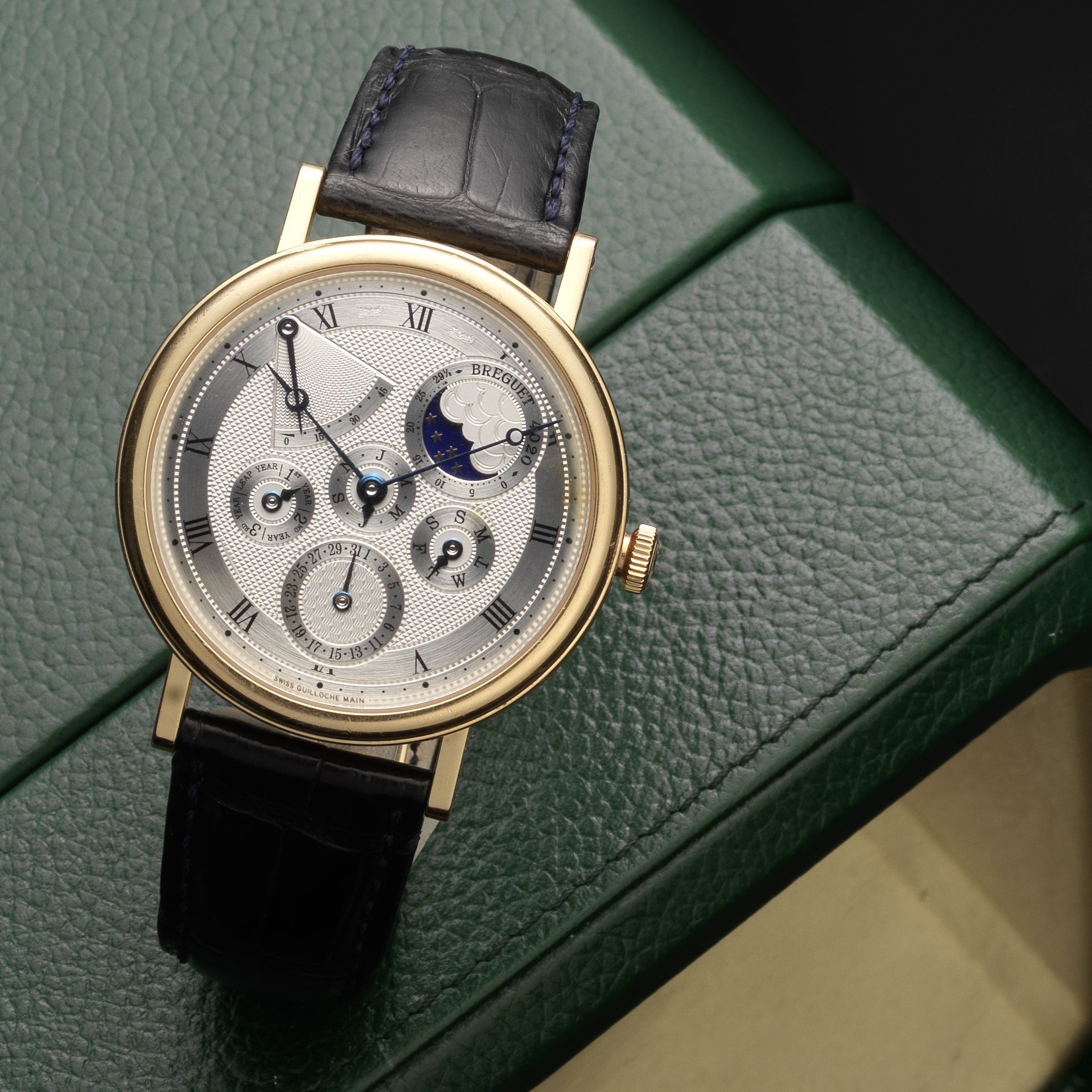 Breguet. A fine 18ct gold automatic wristwatch with perpetual calendar, 45 hour retrograde power reserve and moonphase Quantieme Perpetual, Ref:5327, Case No.4020, Movement No.37179, Circa ...