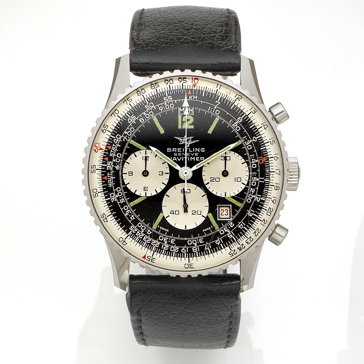 Breitling. A stainless steel manual wind calendar chronograph wristwatch Navitimer, Ref:7806, Case No.1408680, Circa 1973