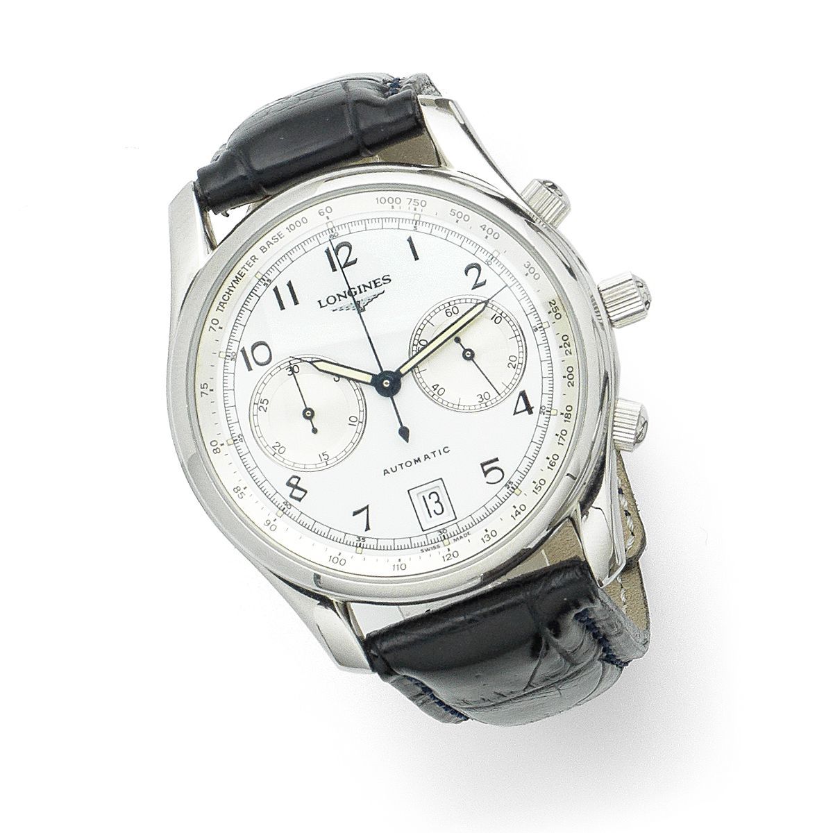 Longines. A stainless steel automatic calendar chronograph wristwatch Ref:L2.612.4, Edition No.188, Circa 2000