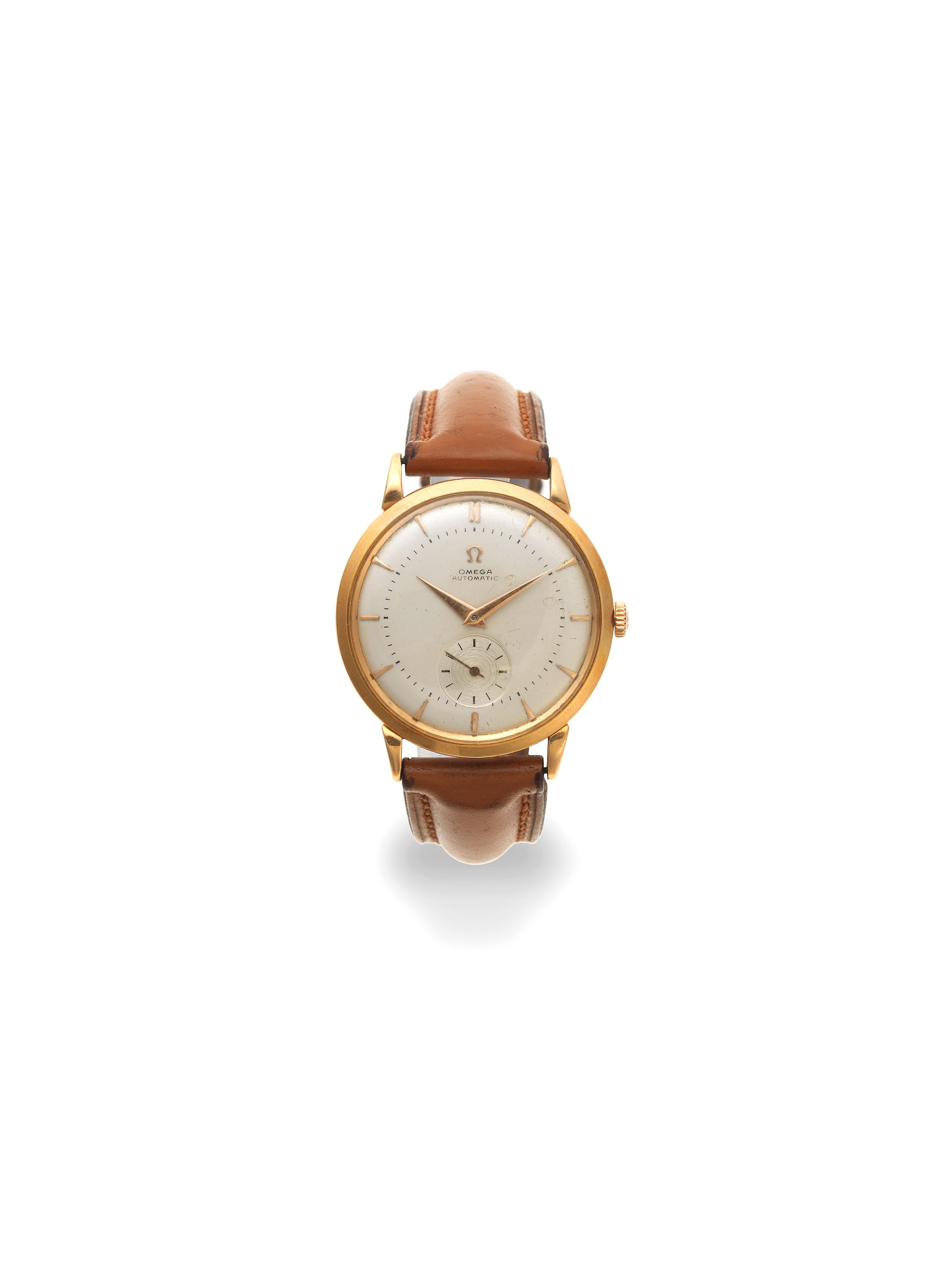 Omega. An 18K rose gold bumper automatic wristwatch Ref: 2644, Circa 1944