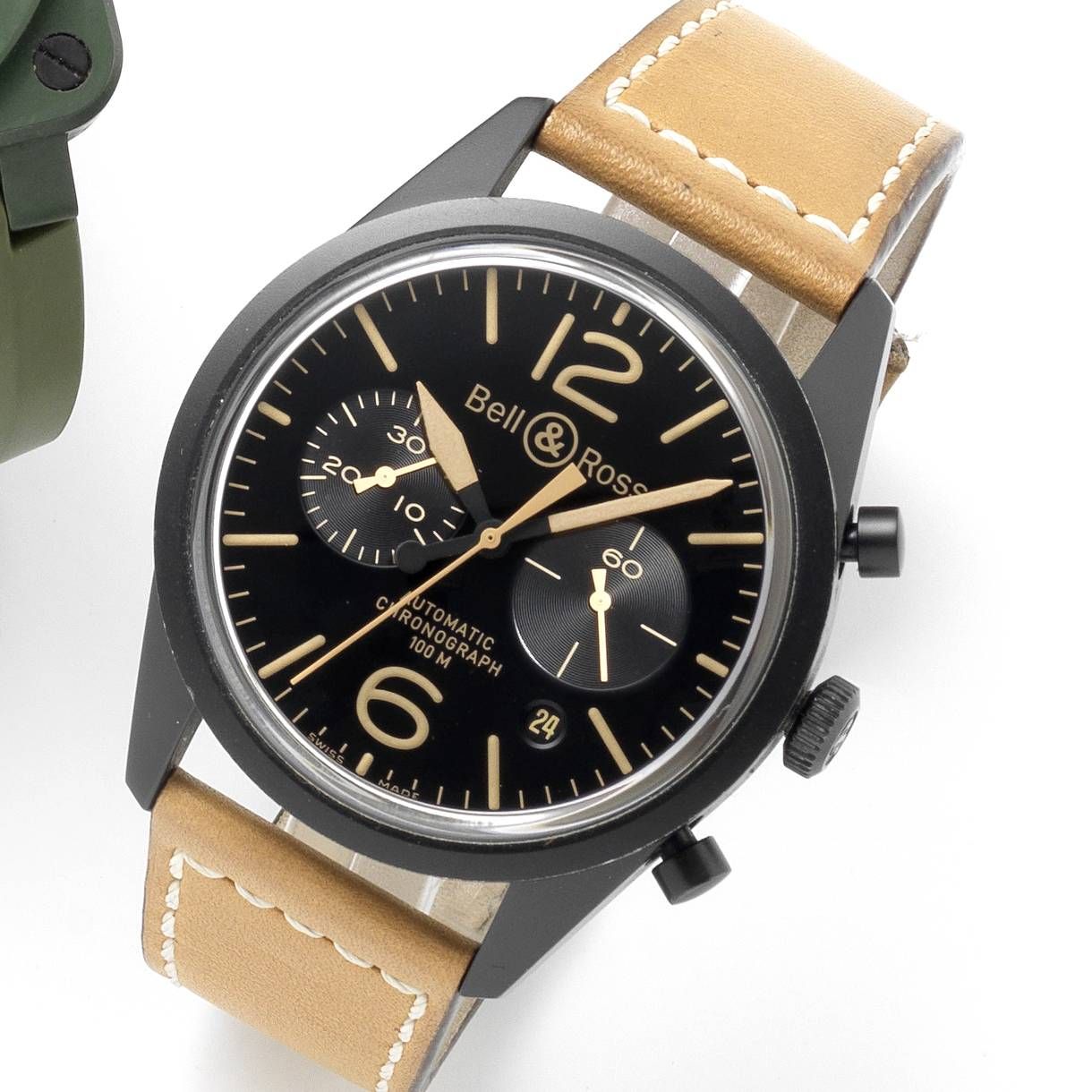 Bell and Ross. A PVD coated automatic calendar chronograph wristwatch with box and papers Vintage BR126, Recent