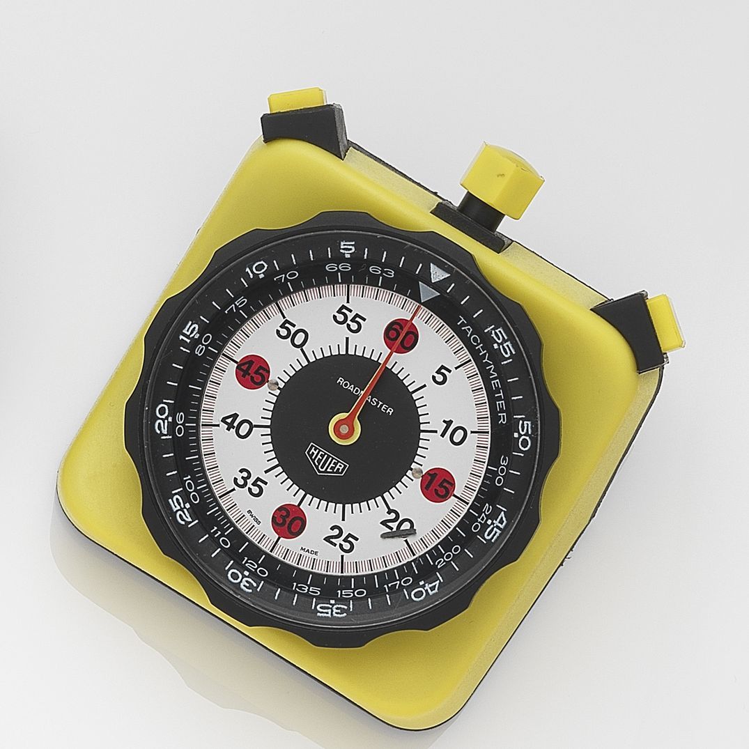 Heuer. A plastic manual wind dashboard timer Roadmaster, Ref:9 804 901 Y, Circa 1980