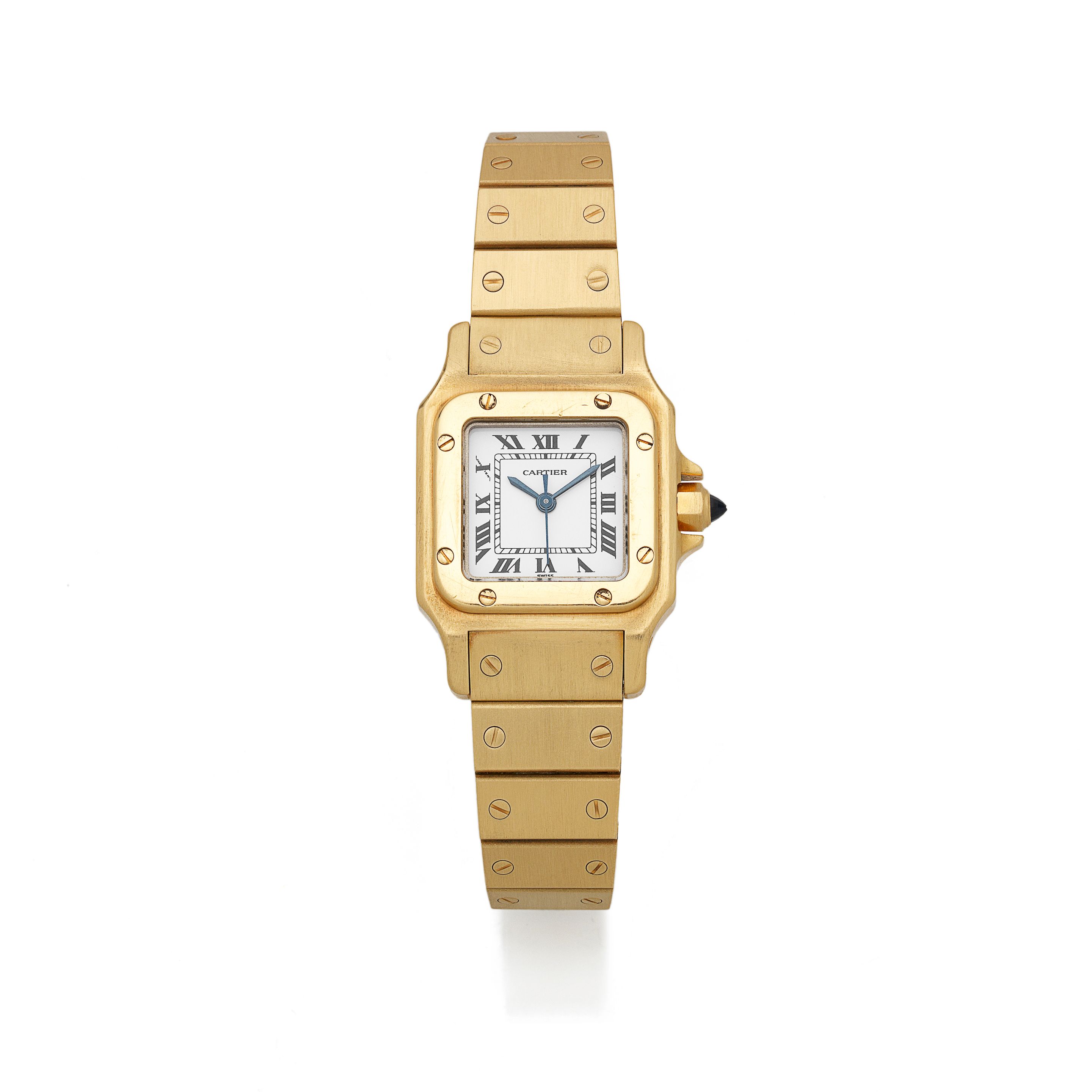 Cartier. A lady's 18K gold automatic bracelet watch Santos, Circa 1990