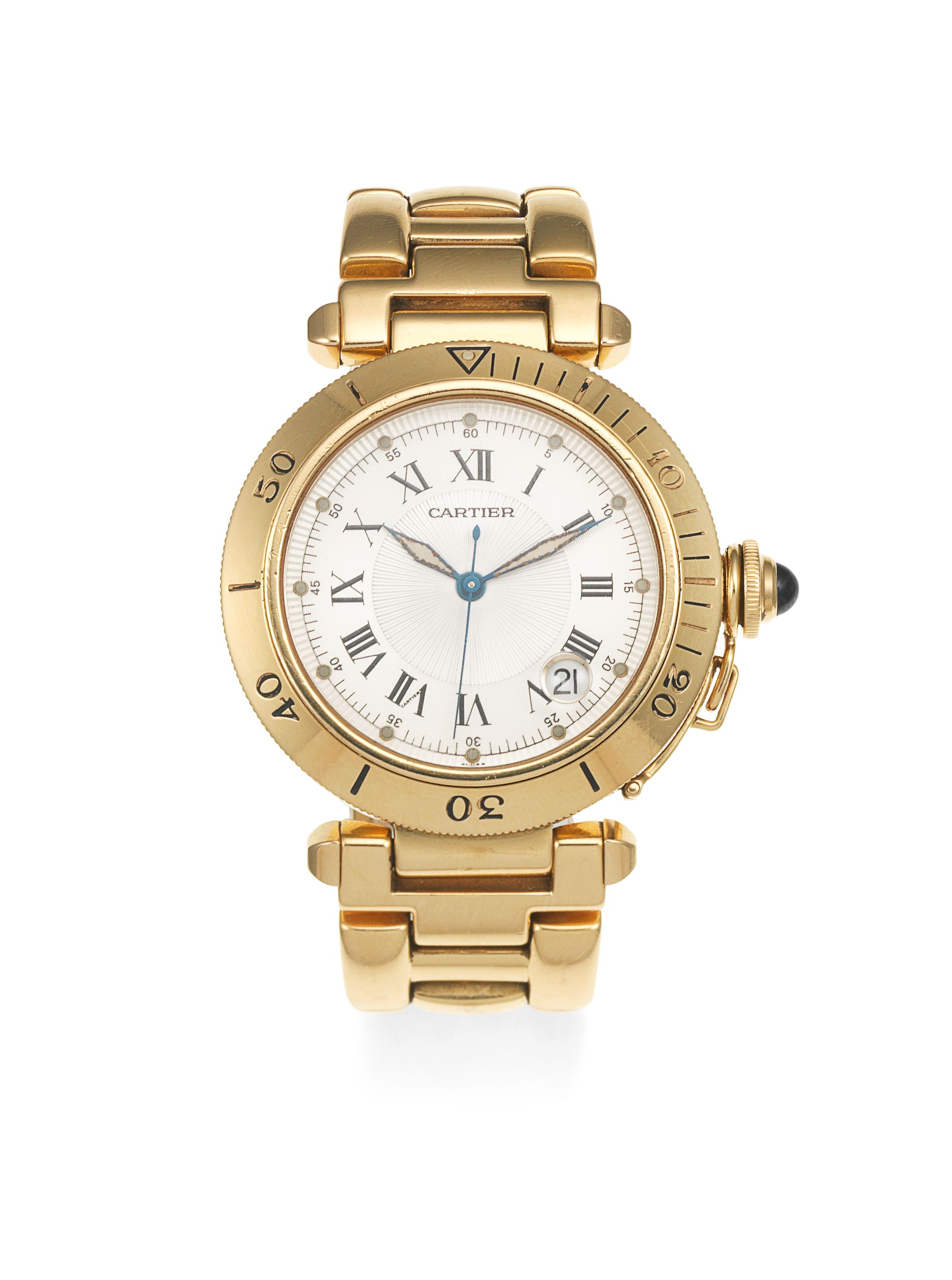 Cartier. An 18K gold automatic calendar bracelet watch Pasha, Ref: 1027, Circa 2000