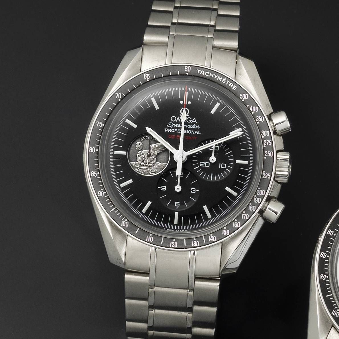 Omega. A stainless steel manual wind chronograph bracelet watch Speedmaster Professional Moonwatch Apollo 11, 40th Anniversary, 4286/7969, Made 2009