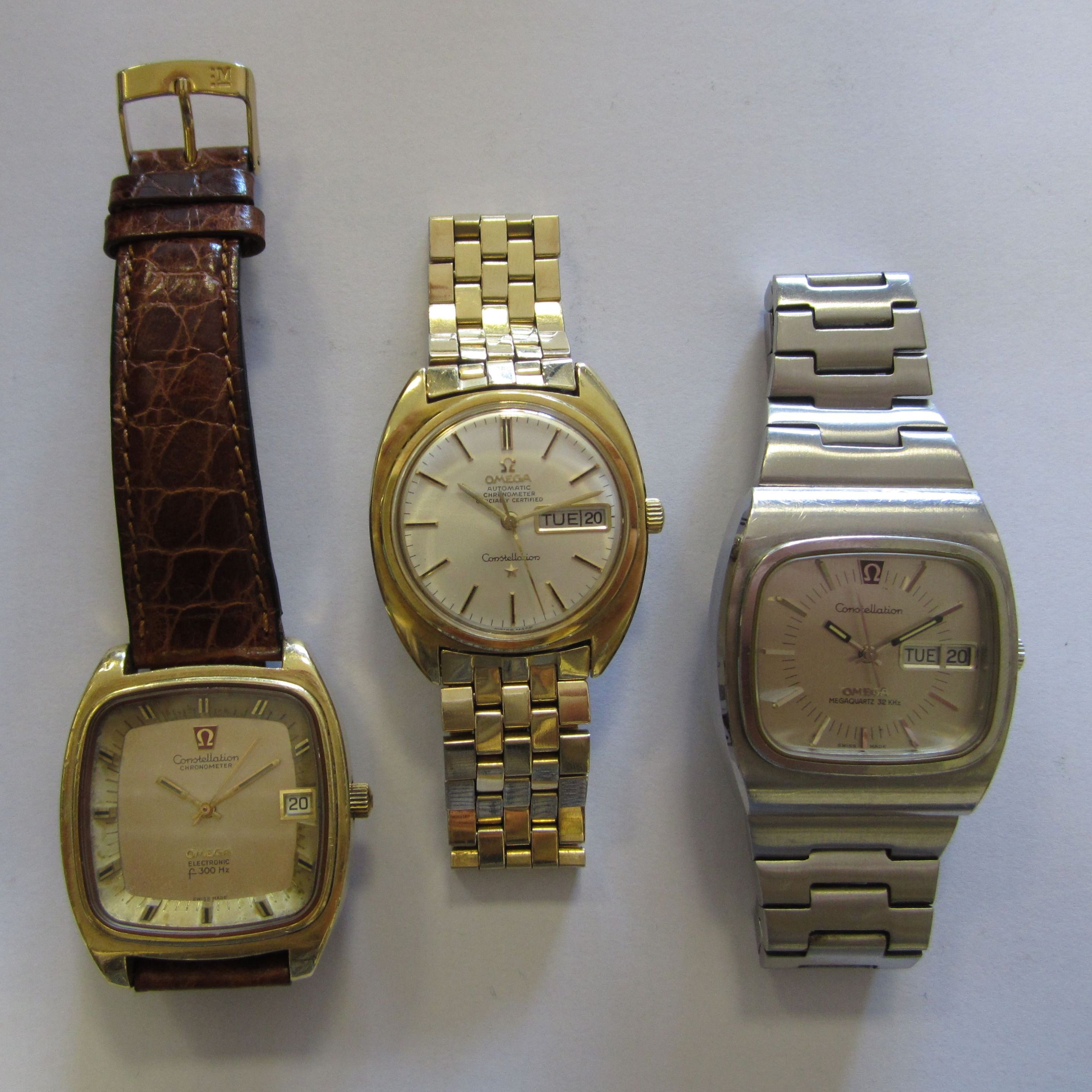 A lot of three Omega wristwatches (AF)
