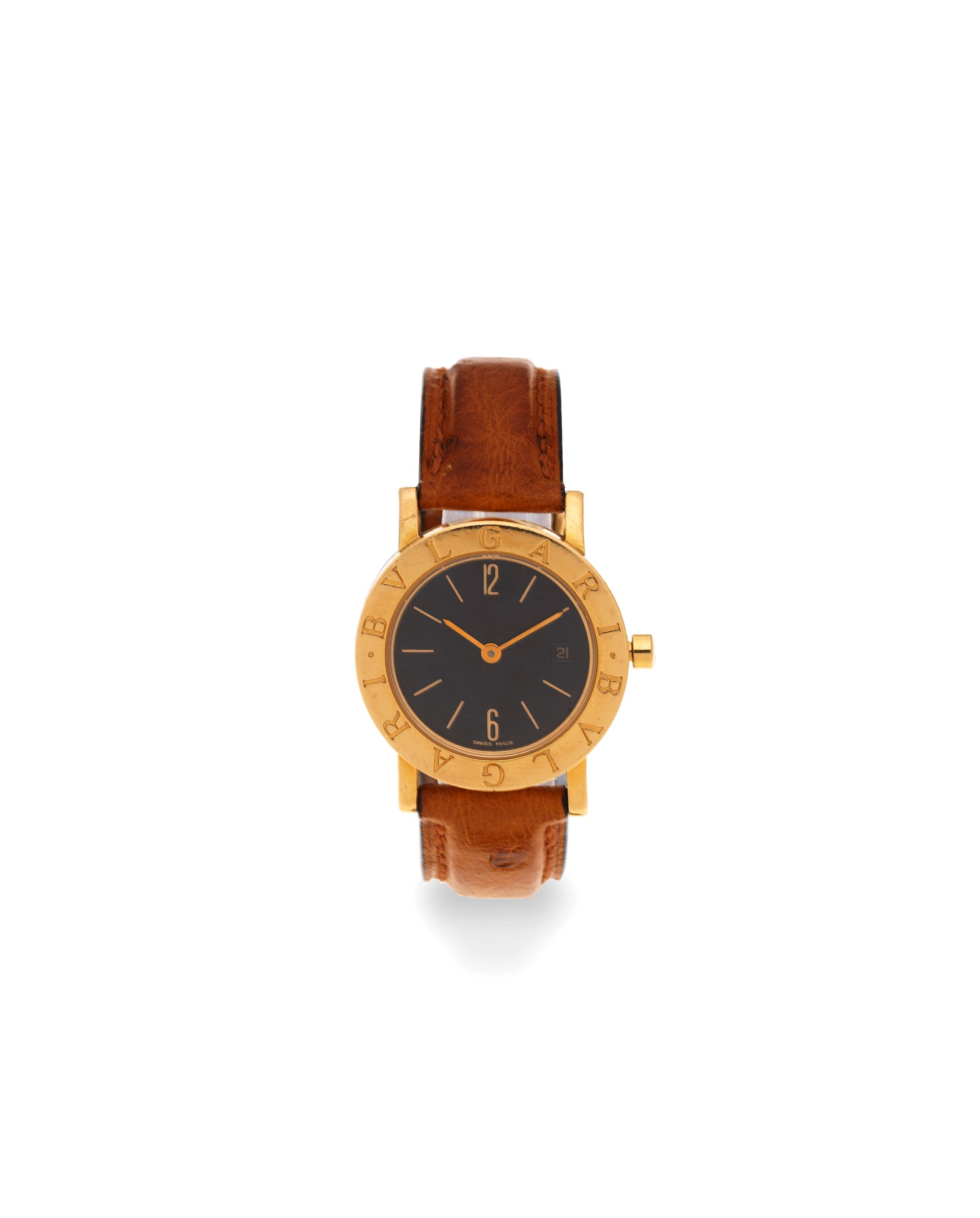 Bulgari. A lady's 18K gold quartz calendar wristwatch Ref: BB 26 GLD, Circa 2001