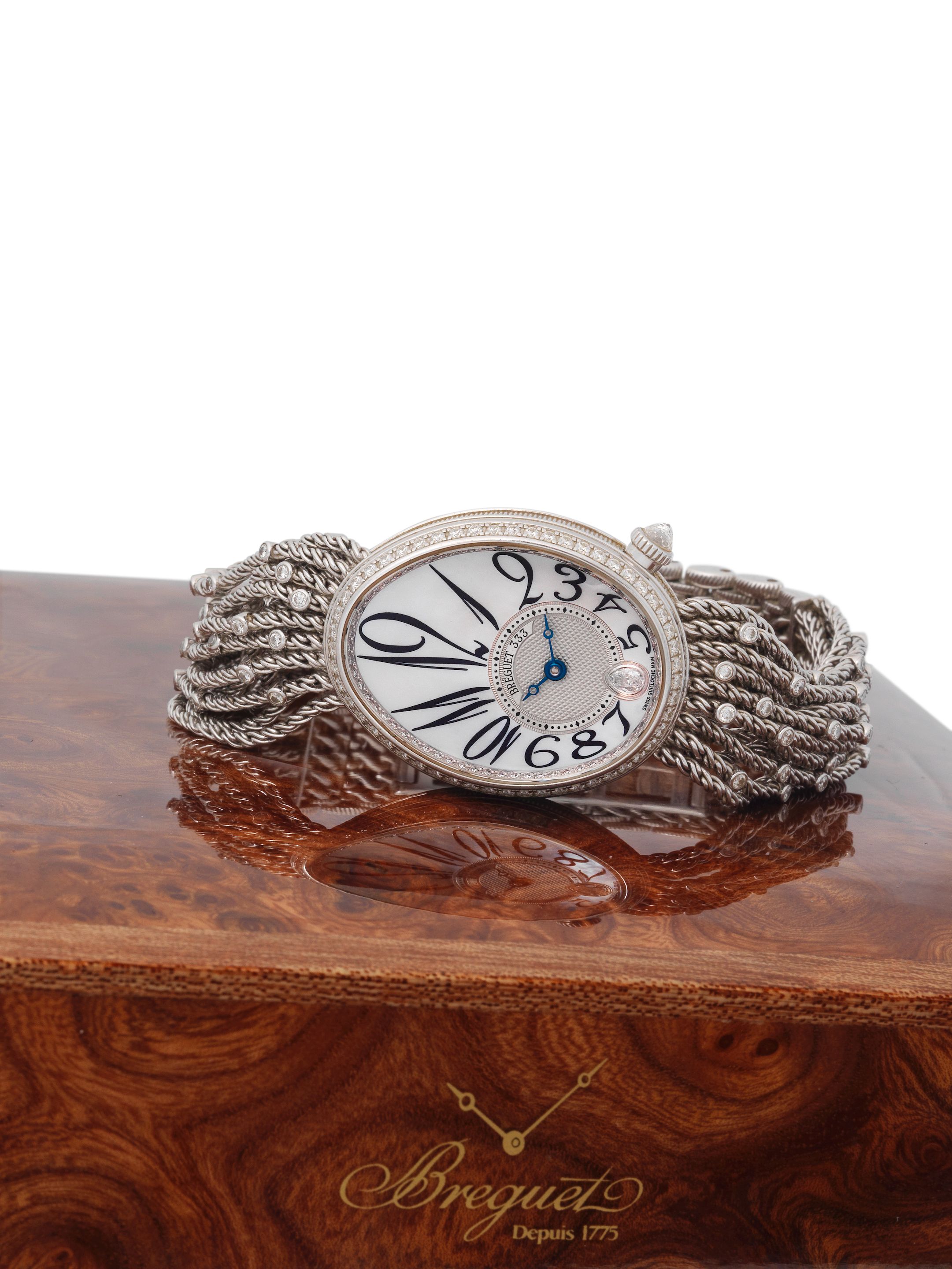Breguet. A fine 18ct white gold and diamond set lady's automatic bracelet watch Reine de Naples, Ref:8919, Number 333, Recent