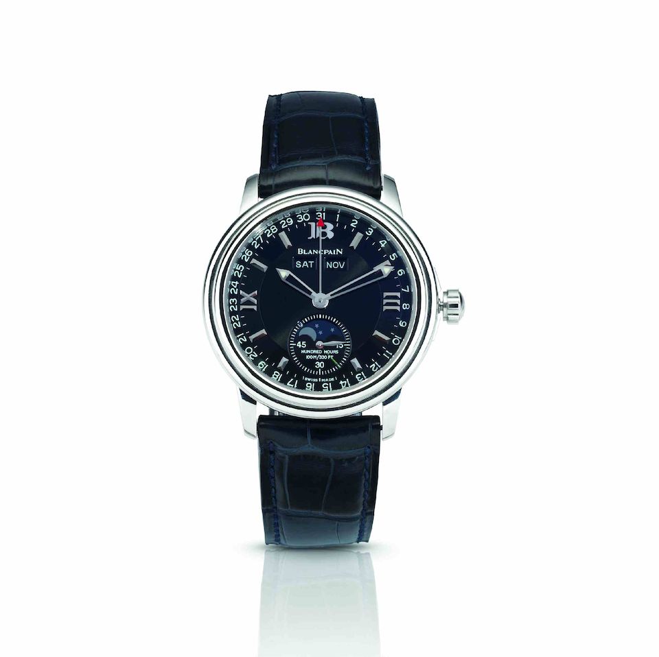 Blancpain A fine and rare stainless steel triple calendar automatic wristwatch with moon phases2100 Moon-phase, Ref:2763, Case No.1474, Sold in March 2001