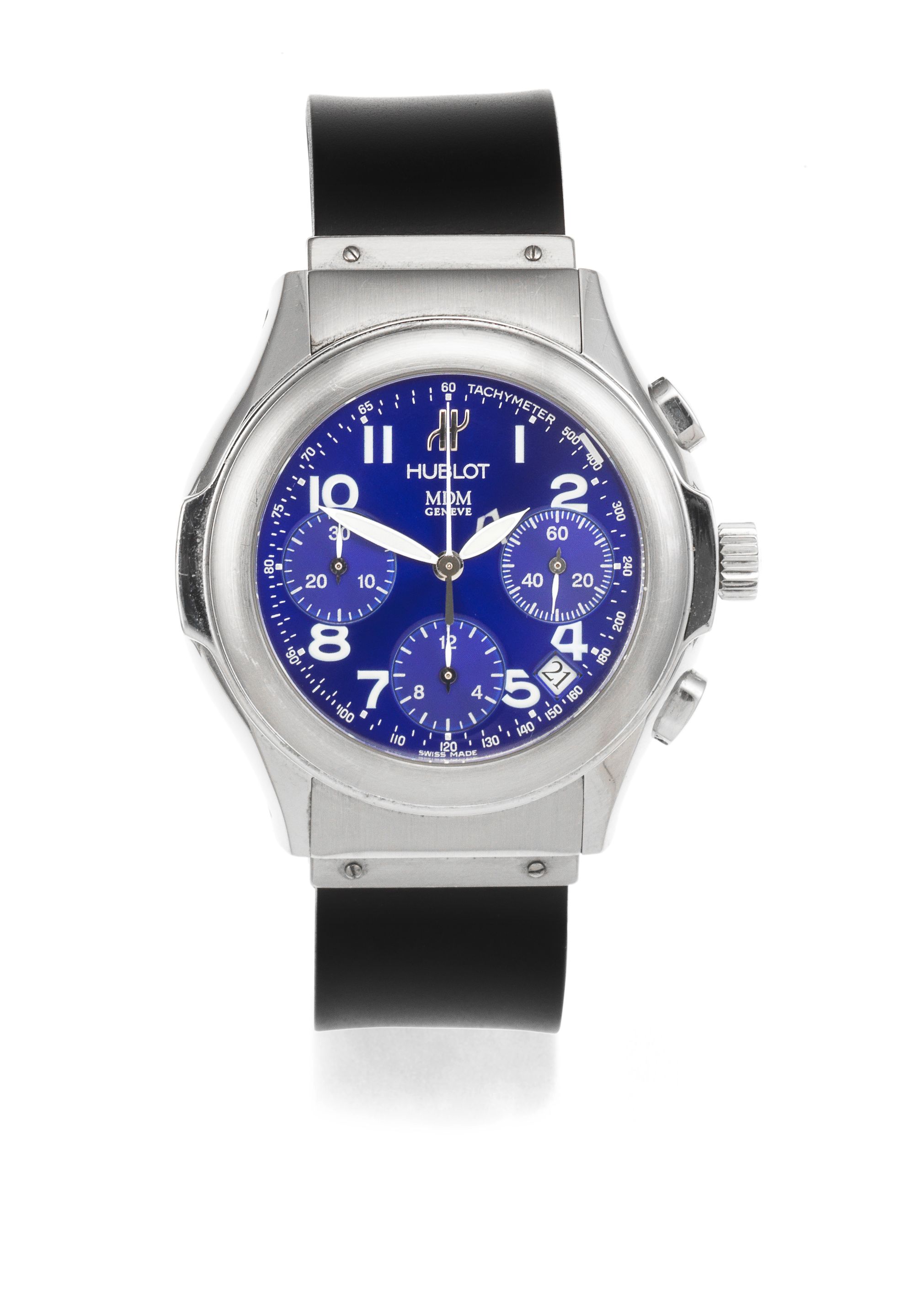 Hublot. A stainless steel automatic calendar chronograph wristwatch MDM, Ref: 1810.1, Circa 2000