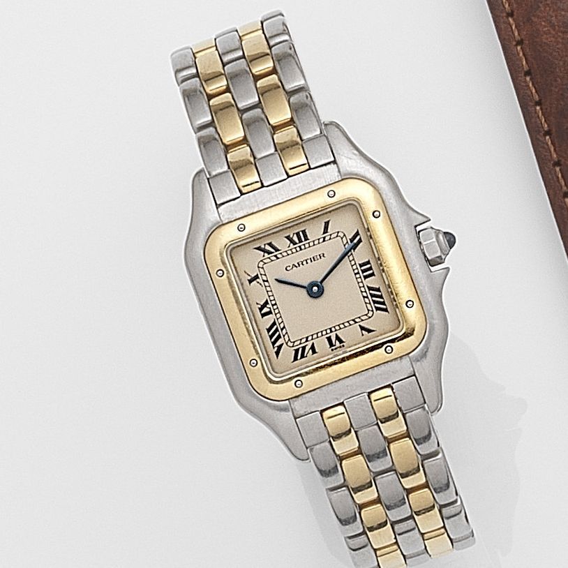 Cartier. A stainless steel and gold quartz bracelet watch Panthere, Ref:166921, Case No.031479, Circa 1995