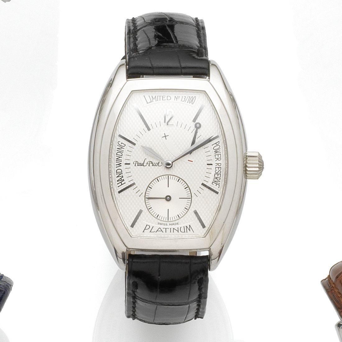 Paul Picot. A platinum manual wind wristwatch with power reserve Ref:6003, No.13, Sold 12th May 2000