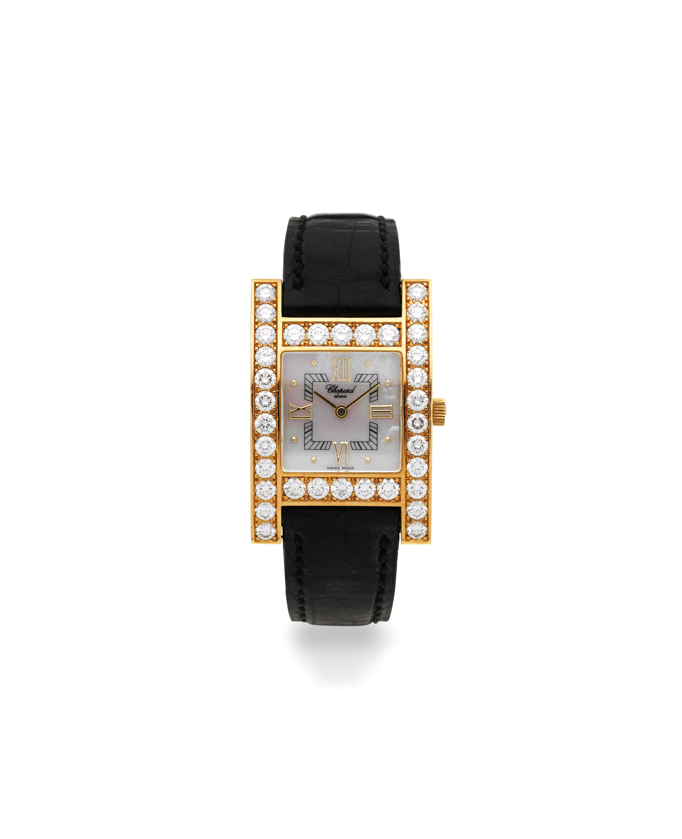 Chopard. A lady's 18K gold and diamond set quartz wristwatch Ref: 13/6621, Circa 1990