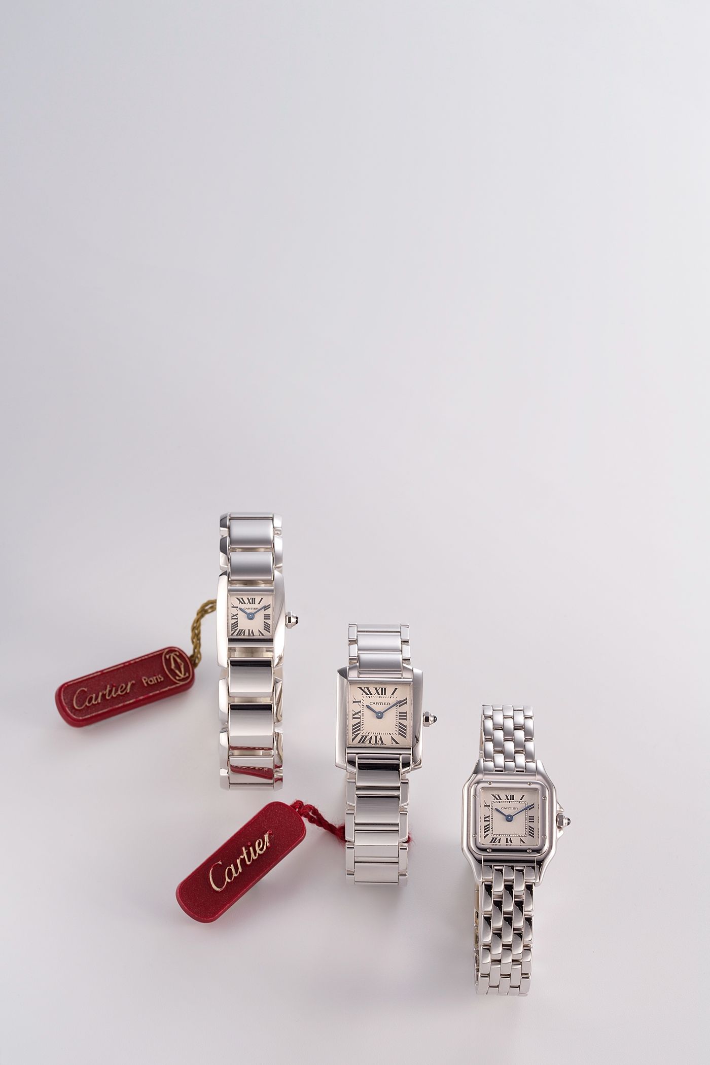 Cartier. A lady's 18K white gold quartz bracelet watch with box and papers Tank Française, Ref:2403, Case No.159758CD, Circa 2010