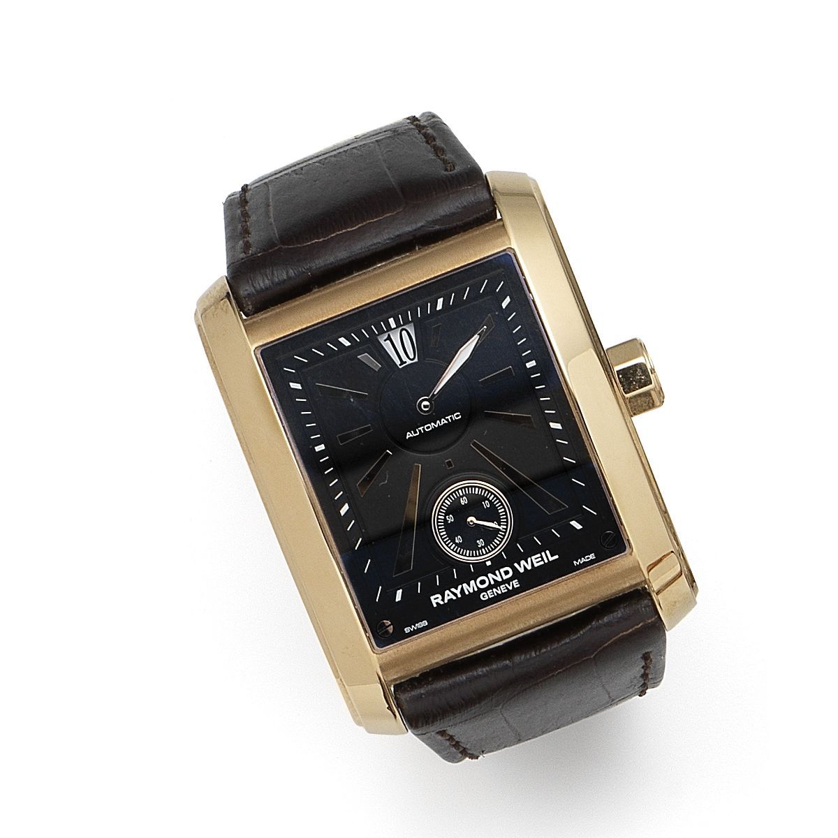 Raymond Weil. An 18K rose gold automatic jump hour wristwatch No.1440-T008278, Circa 2005