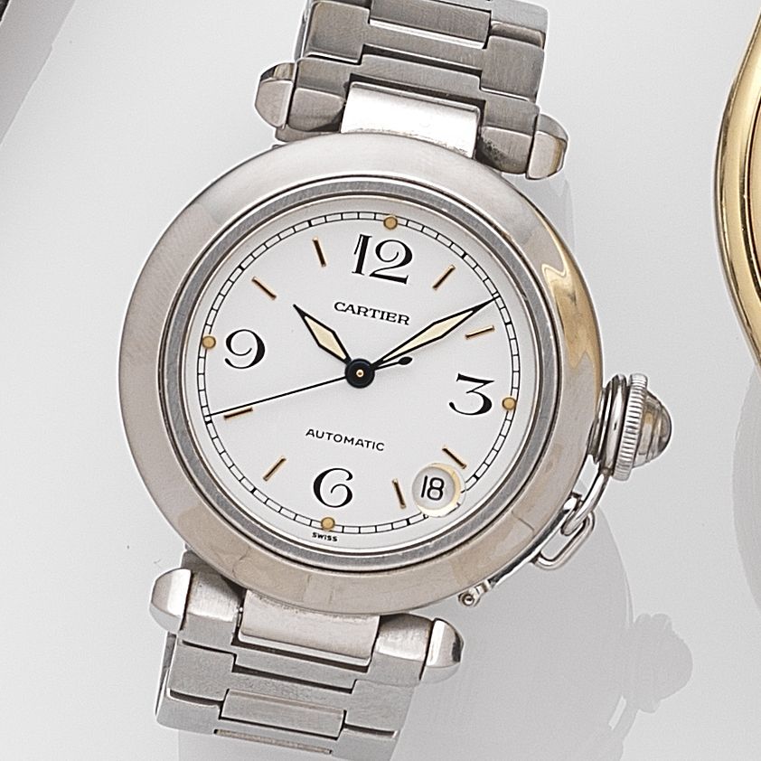 Cartier. A stainless steel automatic calendar bracelet watch Pasha, Ref:1031, Case No.PB13749, Movement No.2892A2, Circa 2000