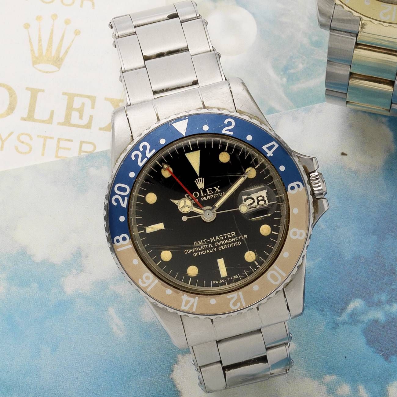 Rolex. A stainless steel automatic calendar bracelet watch GMT-Master, Ref:1675, Serial No.149****, Movement No.D58***, Circa 1966