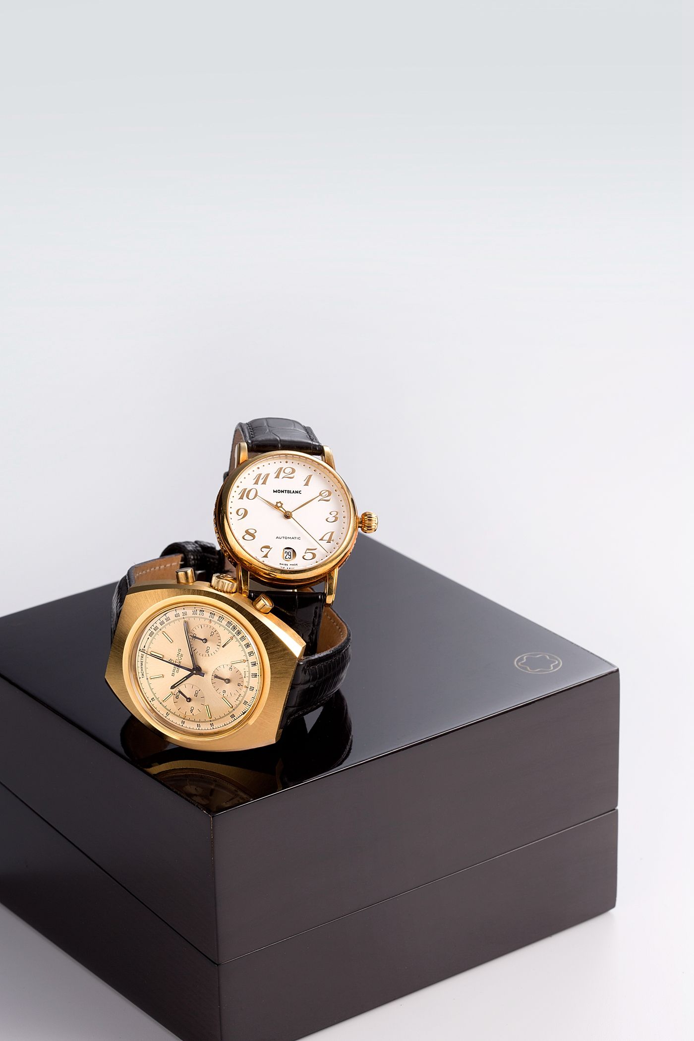 Breitling. A gold plate manual winding chronograph wristwatch Ref:820.4, Circa 1970