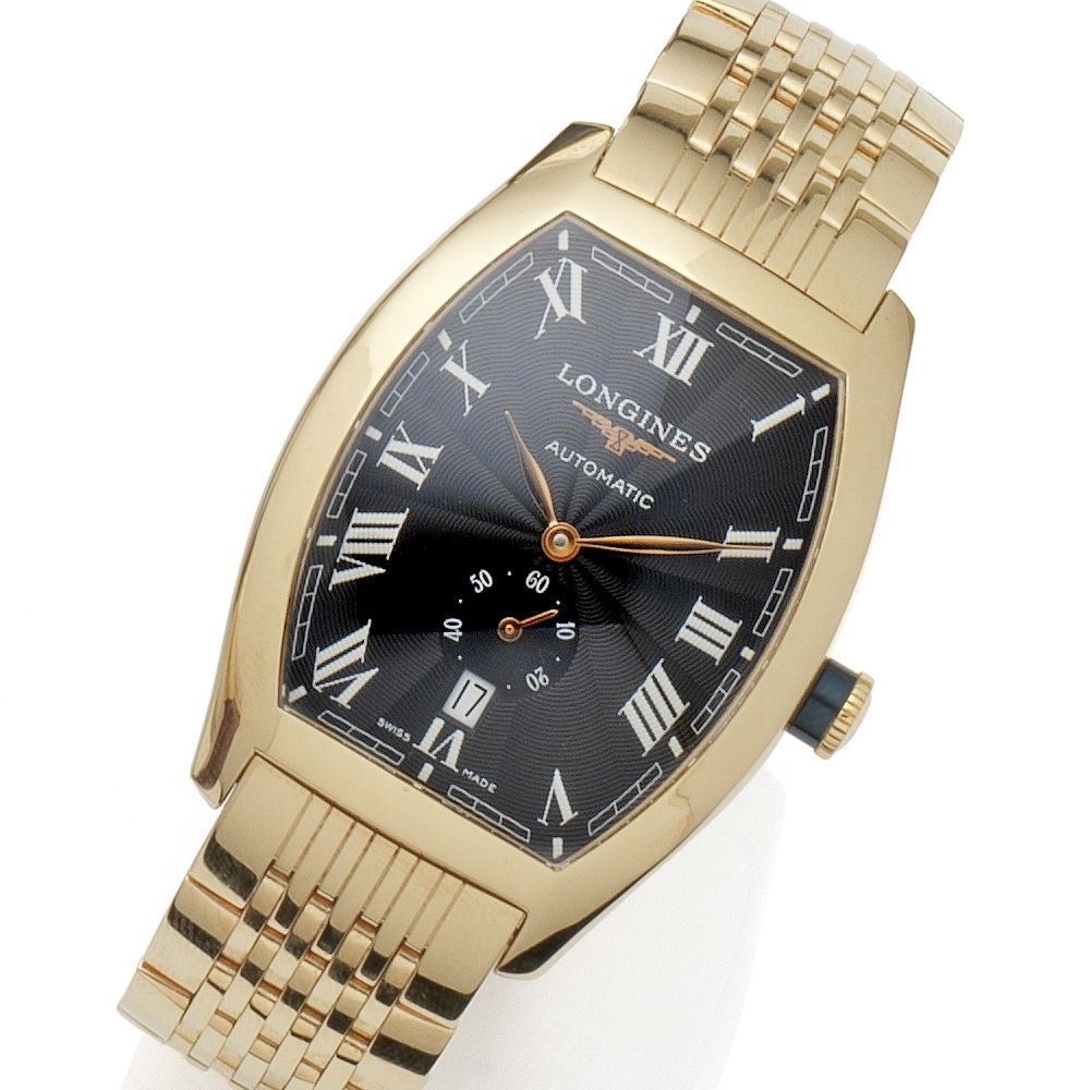 Longines. An 18K rose gold automatic calendar bracelet watch Evidenza, Ref:L2.642.8516, Case No.32486564, Sold 22nd April 2006