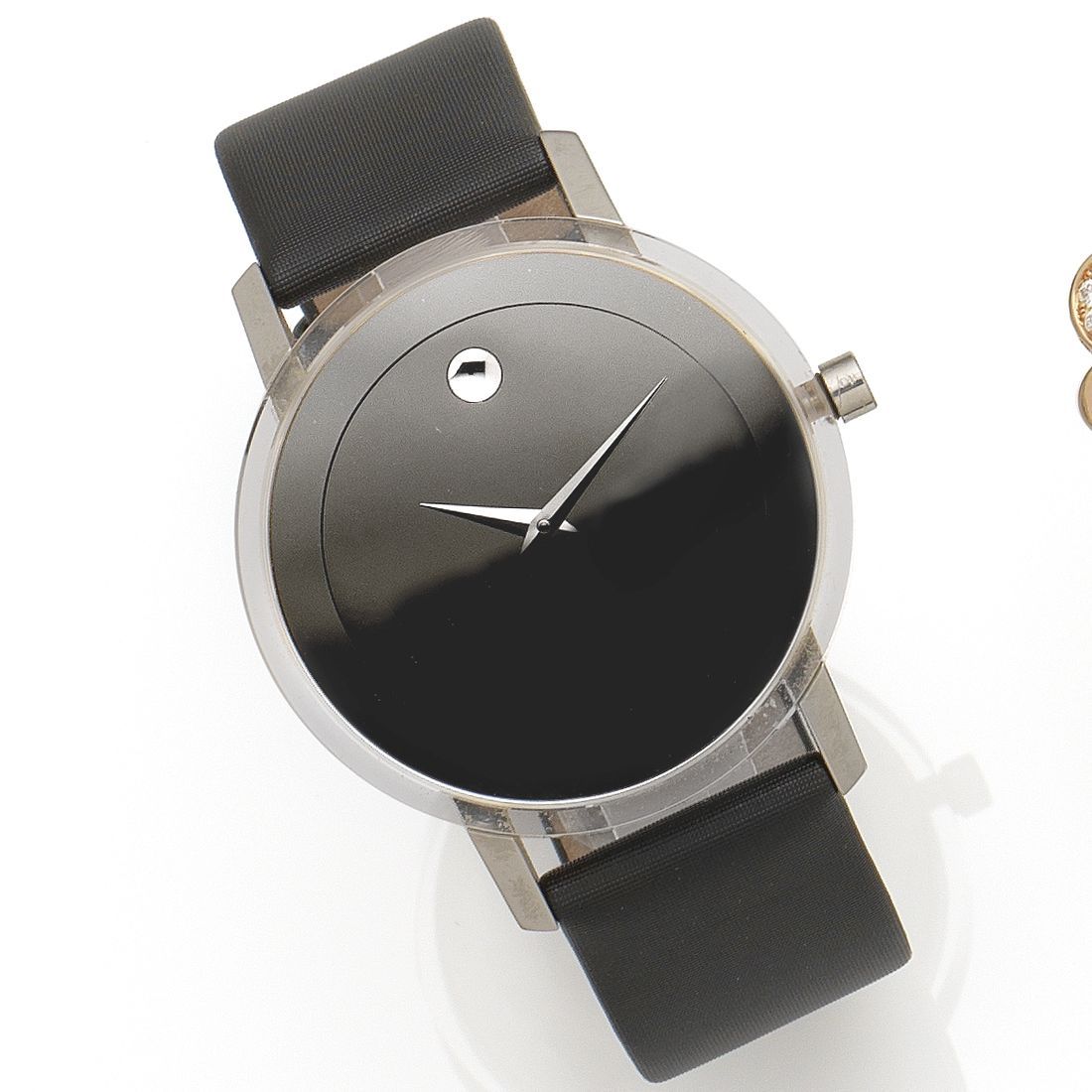 Movado. A stainless steel and black diamond set automatic wristwatch Concept 60 sapphire, Case No.8801173, Sold 27th November 2007