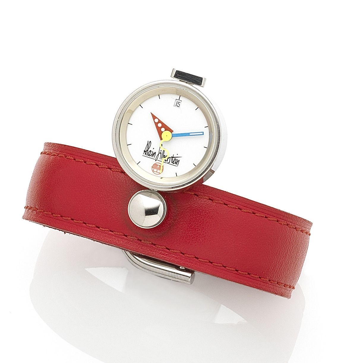 Alain Silberstein. A stainless steel automatic calendar fob wristwatch Nurse, No.075/500, Circa 2002
