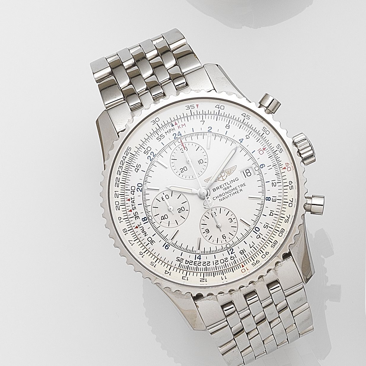 Breitling. A stainless steel automatic calendar chronograph bracelet watch Chronometre Navitimer, Ref:A24322, Circa 2008