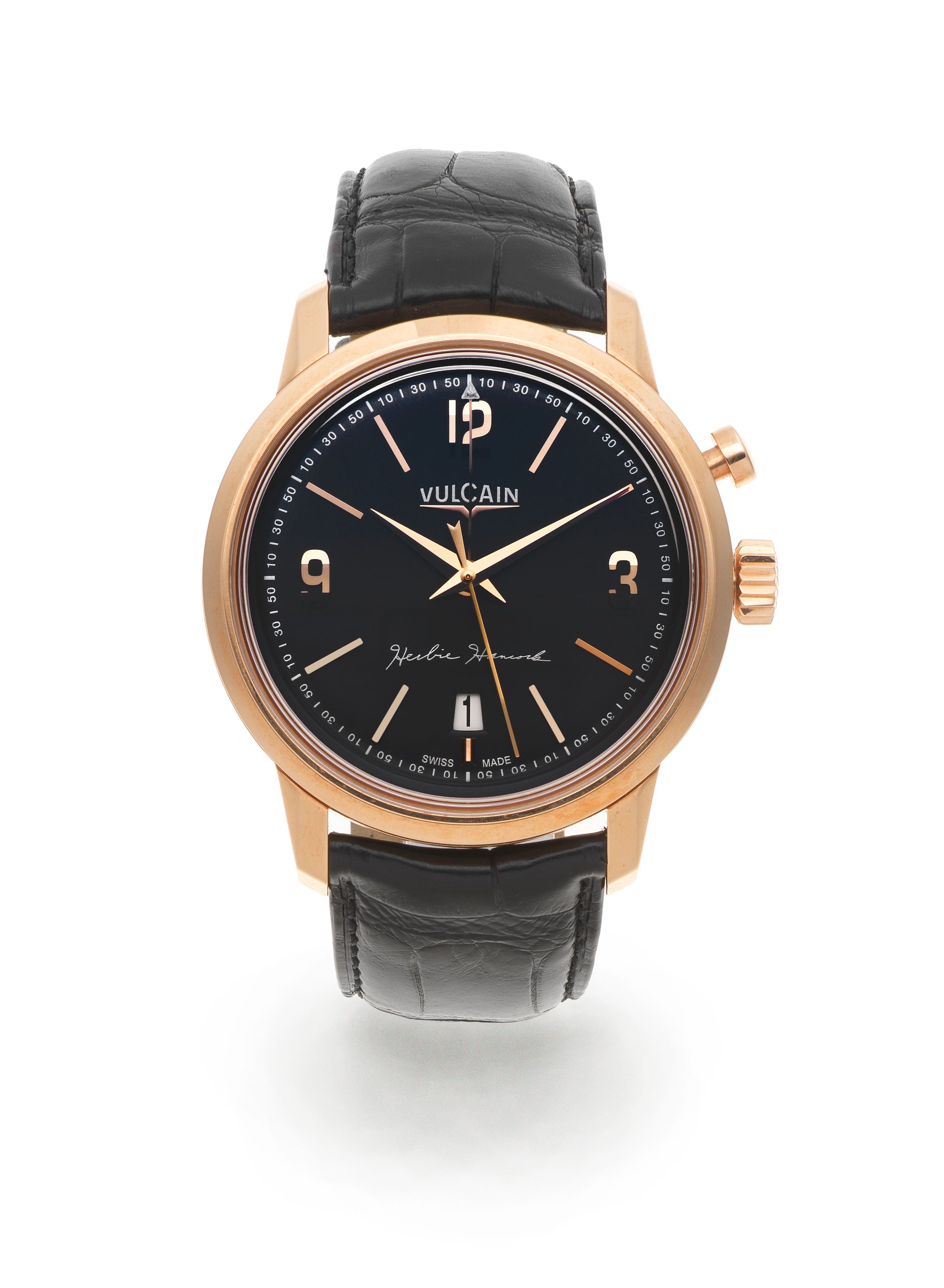 Vulcain. An 18K rose gold manual wind alarm calendar wristwatch Herbie Hancock, Limited edition No.33/50, Ref: 160551.302L, Sold 4th September 2012