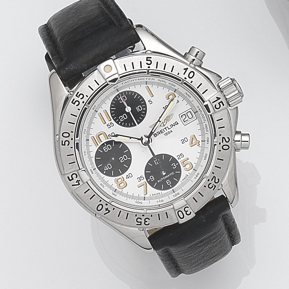 Breitling. A stainless steel automatic calendar chronograph wristwatch Colt Chronograph, Ref:A13035.1, Case No.16558, Circa 2000