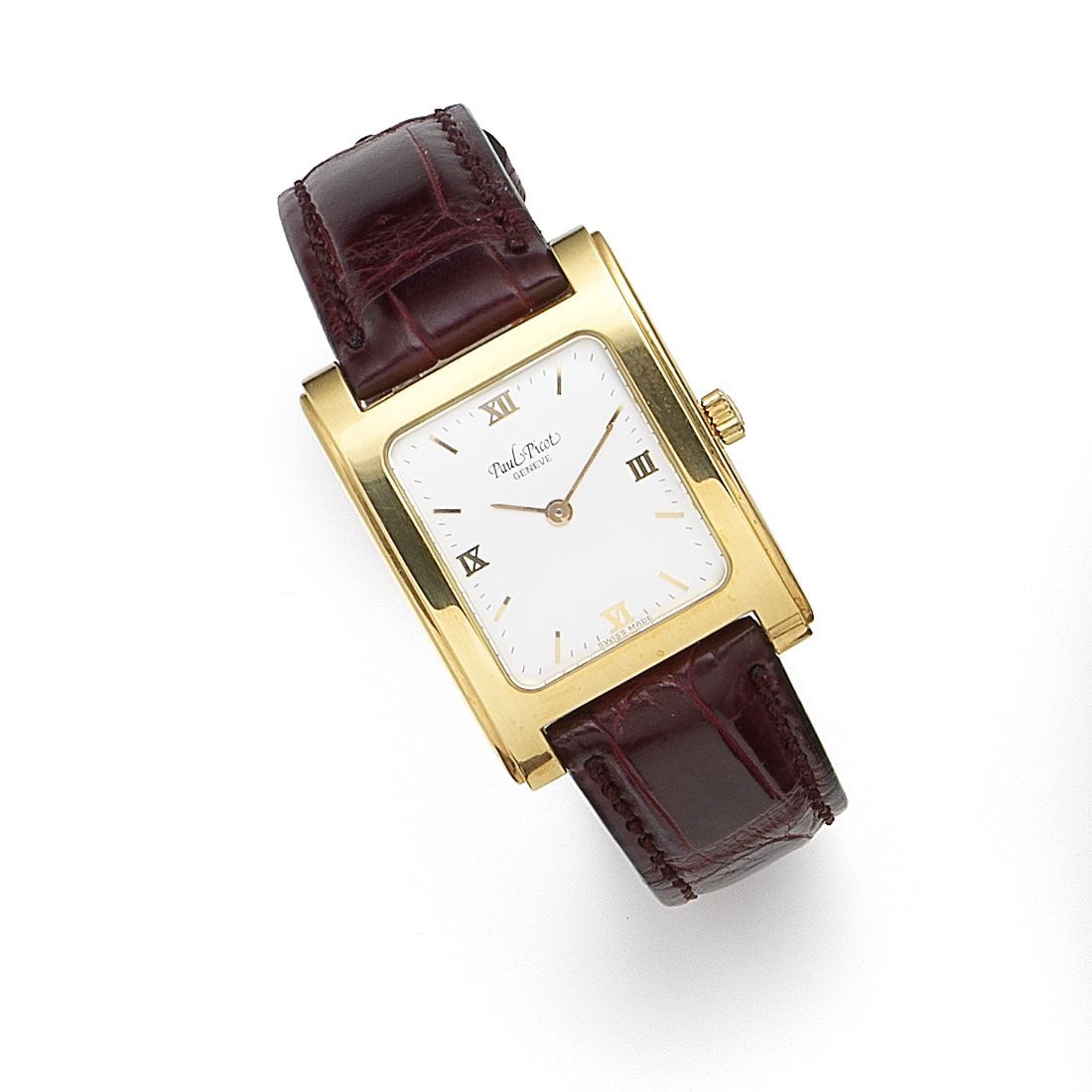 Paul Picot. A lady's 18K gold manual wind rectangular wristwatch Case No.173-232, Circa 2000