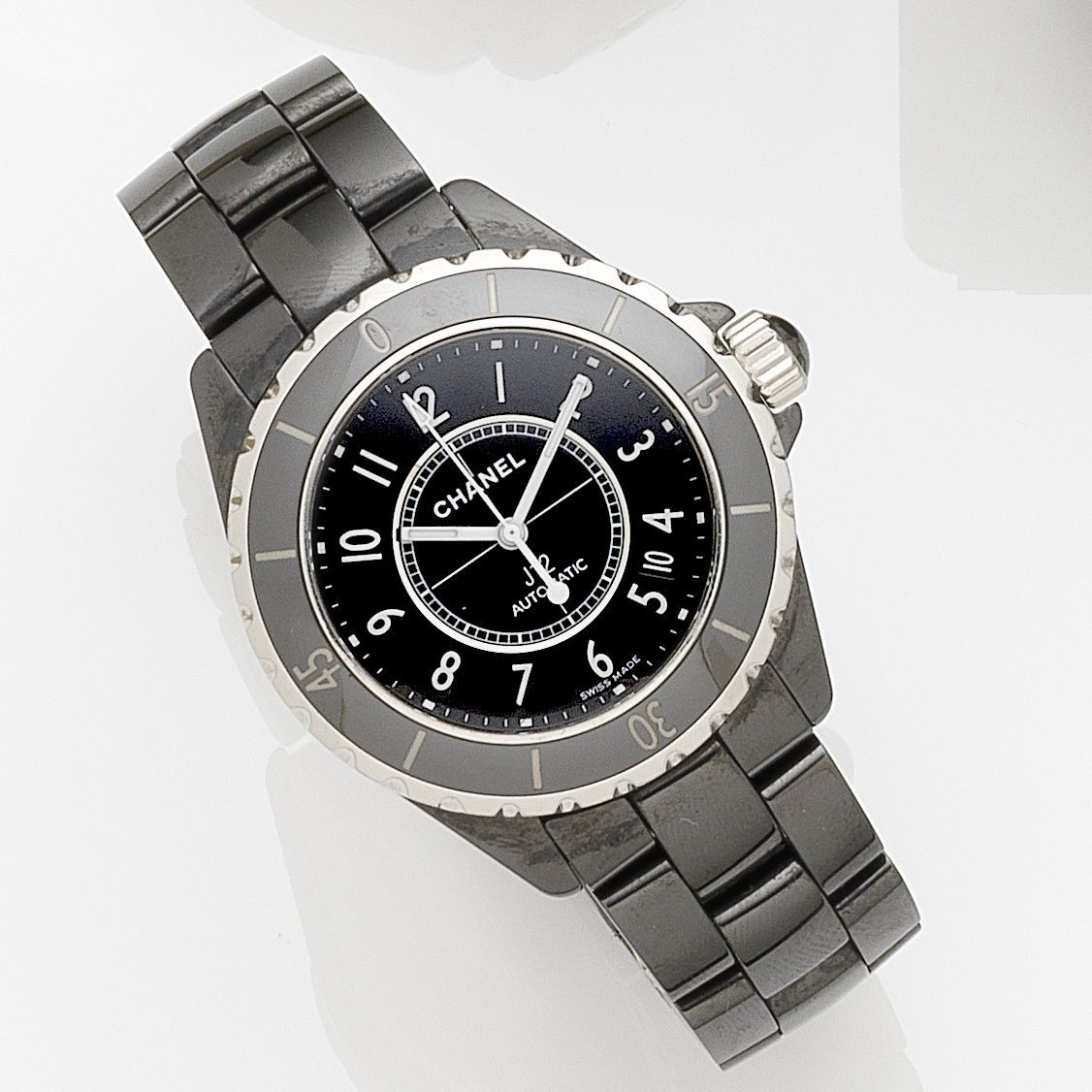 Chanel. A black ceramic automatic calendar bracelet watch J12, Case No.S.G.91520, Circa 2010