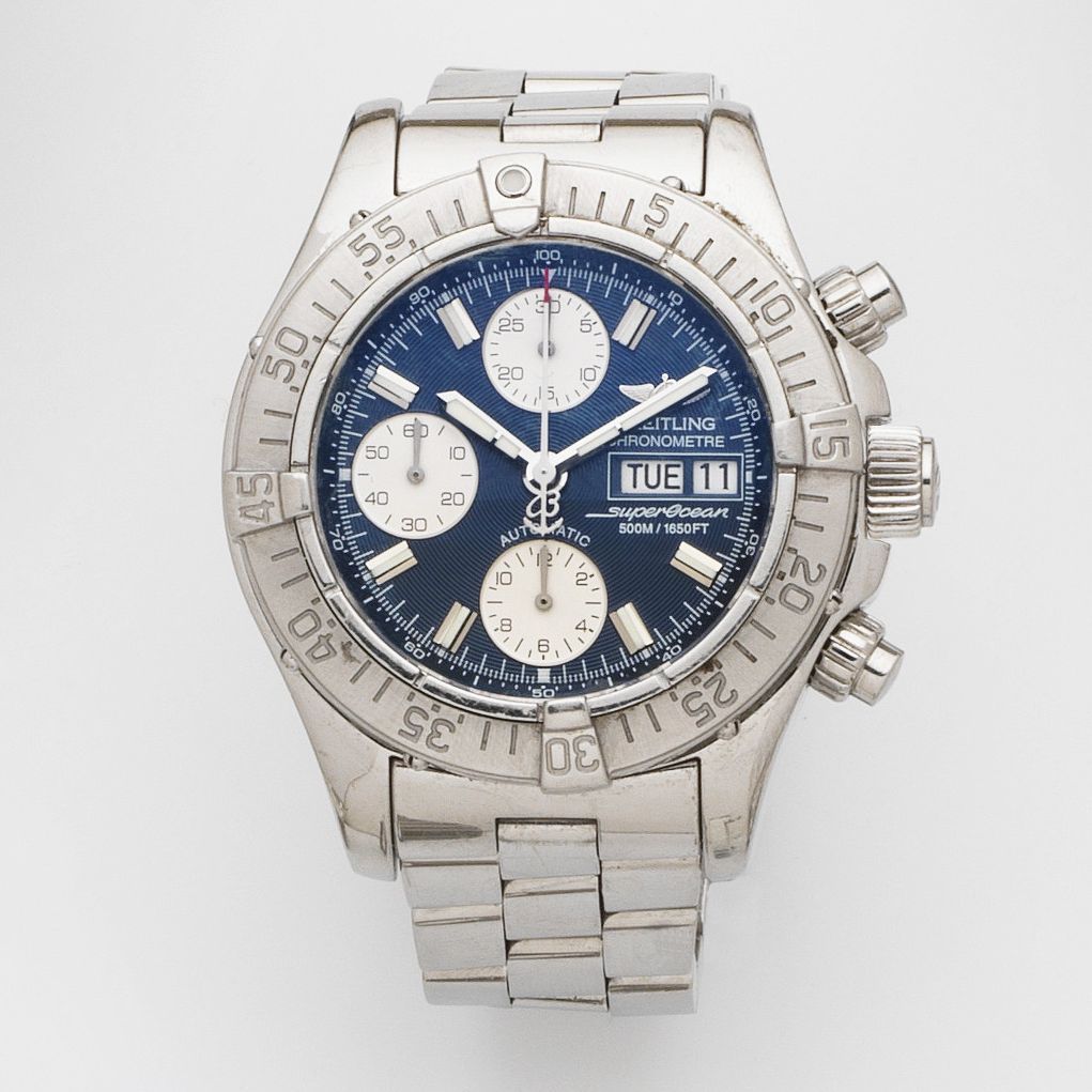 Breitling. A stainless steel automatic calendar chronograph bracelet watch Superocean, Ref:A13340, Case No.2249031, Circa 2008