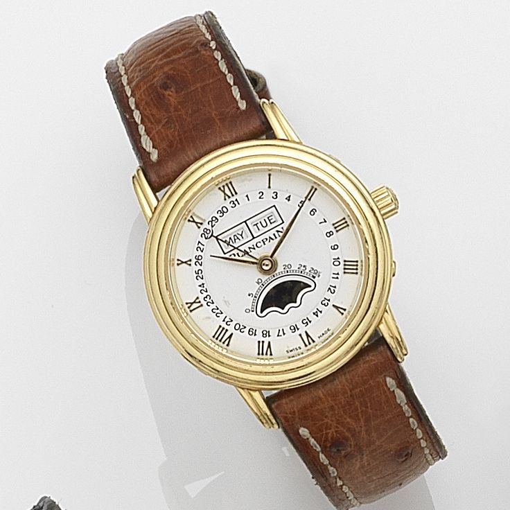 Blancpain. A lady's 18ct gold automatic calendar wristwatch with moon phase Case No.1429, Circa 1990