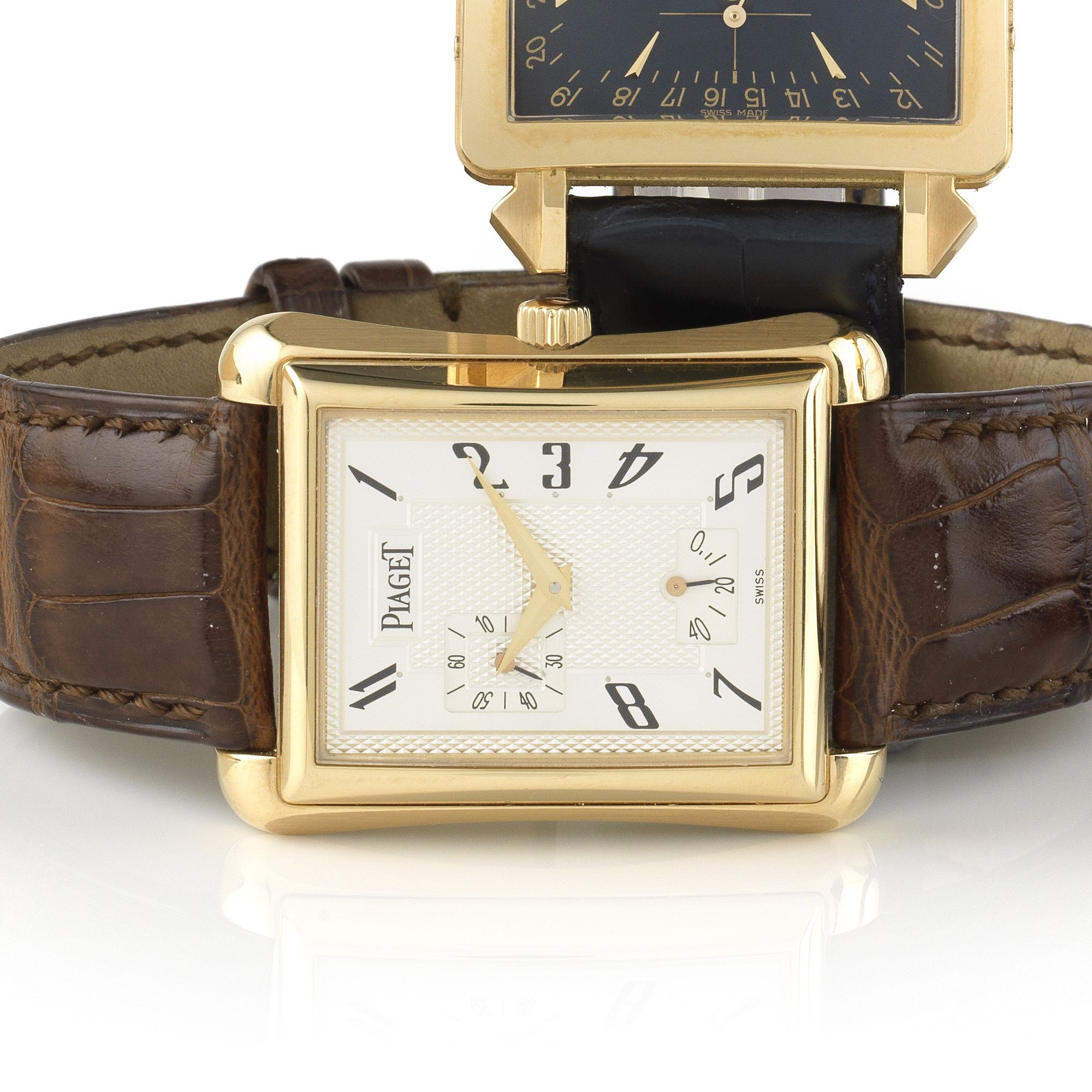 Piaget. An 18K rose gold automatic wristwatch with power reserve Carree, Ref:18900, Case No.854238, Circa 2000