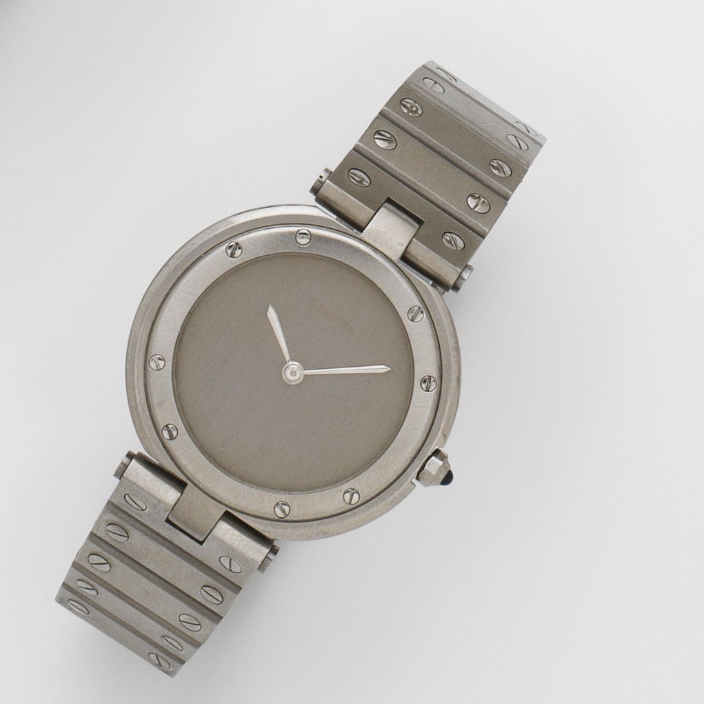 Cartier. A stainless steel quartz bracelet watch Vendome, Case No.3192504690, Circa 1997