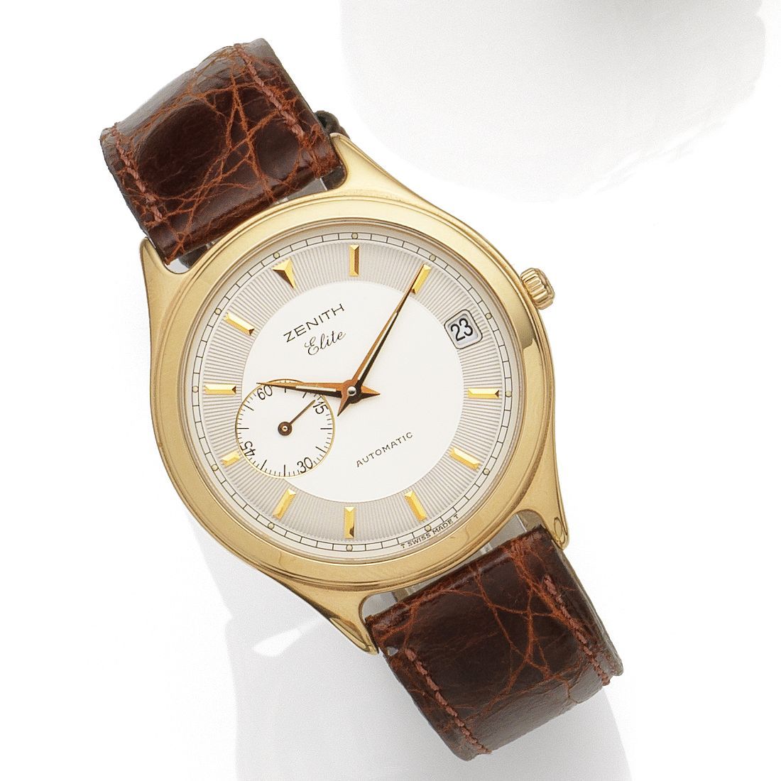 Zenith. An 18K rose gold automatic calendar wristwatch Elite, Case No.170040680, Movement No.42941, Sold 31st June 2003