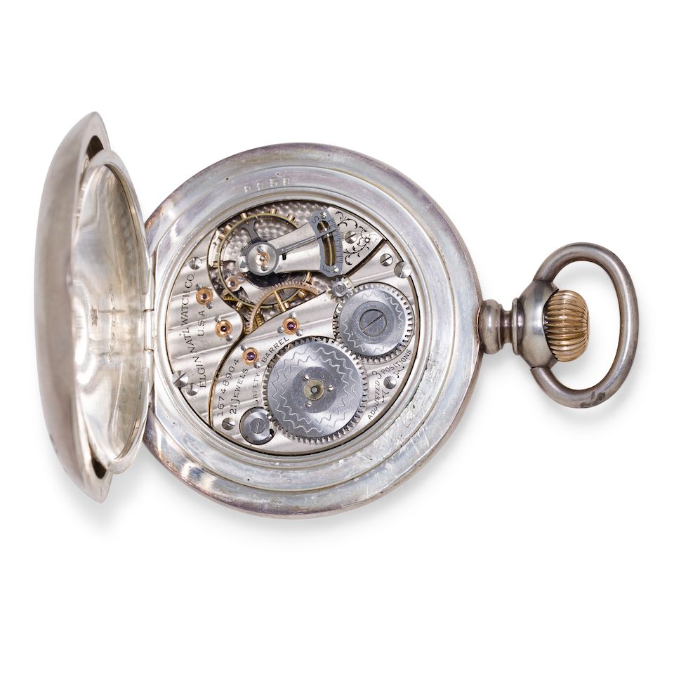 Elgin. A fine silver open face U S Navy deck watch with winding indicatorElgin Nat'l. Watch Co., No. 16748904, circa 1911