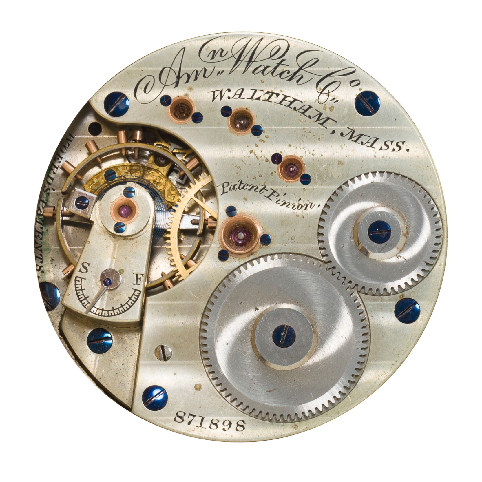 Waltham. A fine 18K gold hunter cased watchAm'n Watch Co., No. 871898