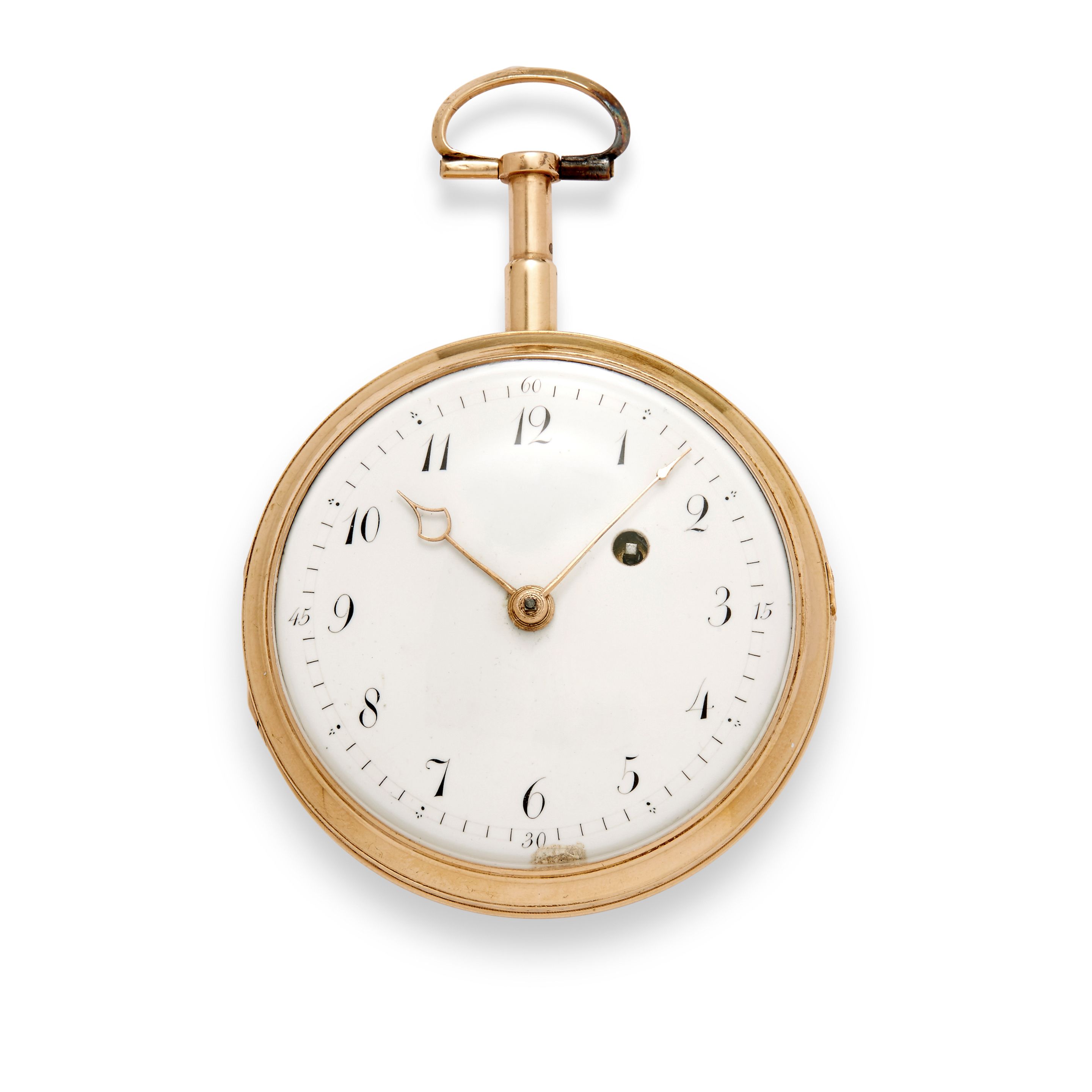 A gold open face quarter repeating verge watchContinental, late 18th century