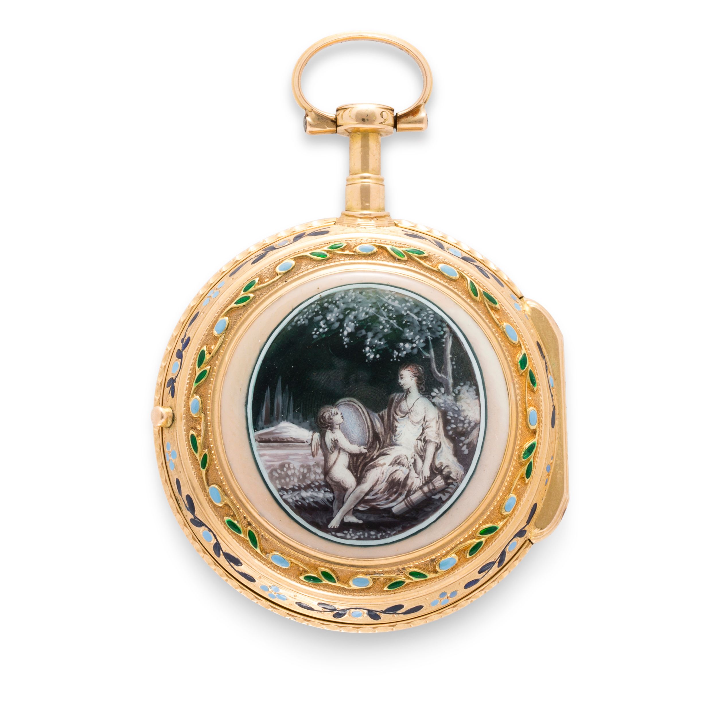 Romilly à Paris. A fine enameled gold verge watchNo. 1029, last quarter 18th century