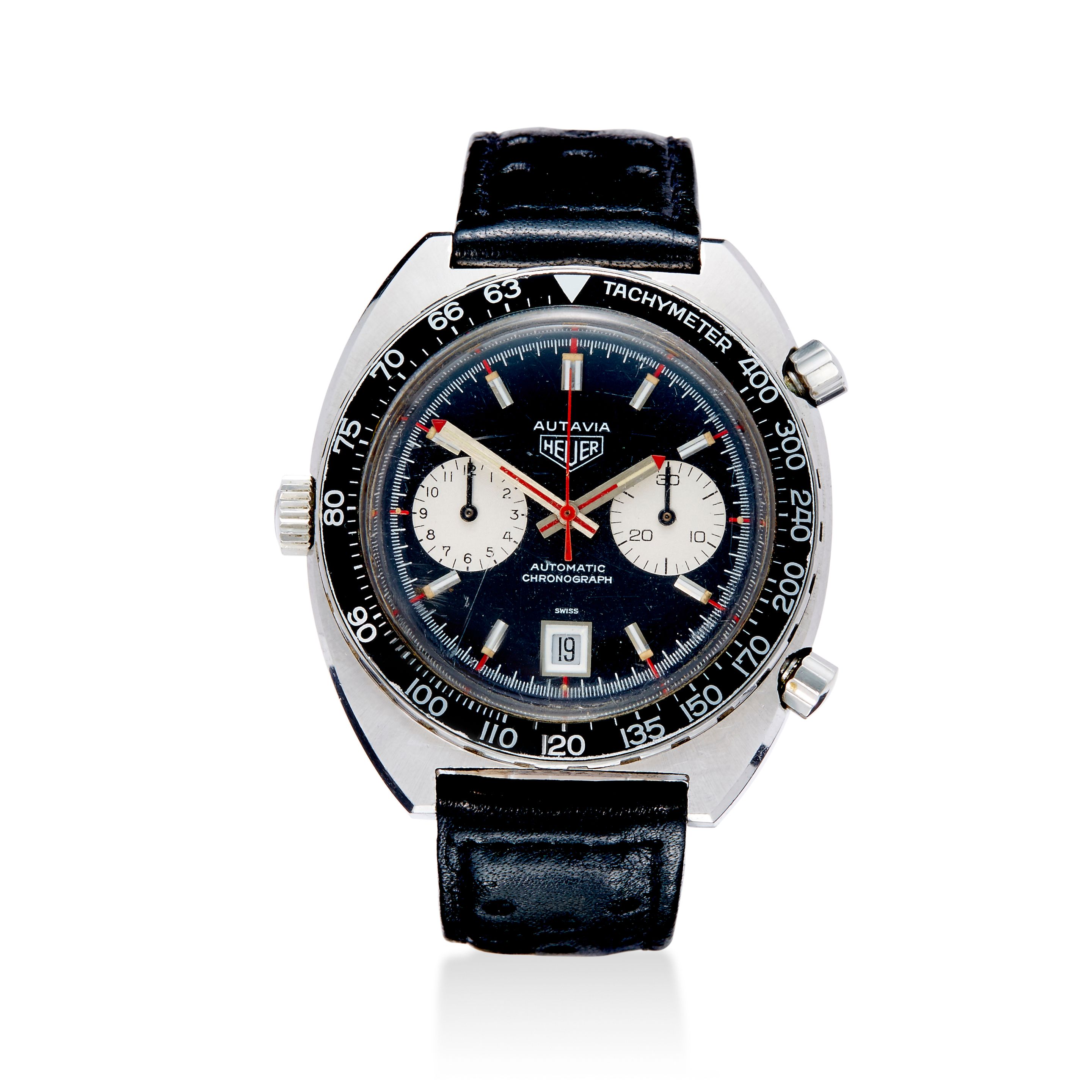Heuer. A stainless steel automatic chronograph watch with dateAutavia, Ref:1163 V 'Viceroy', Case No.242547, Circa 1973