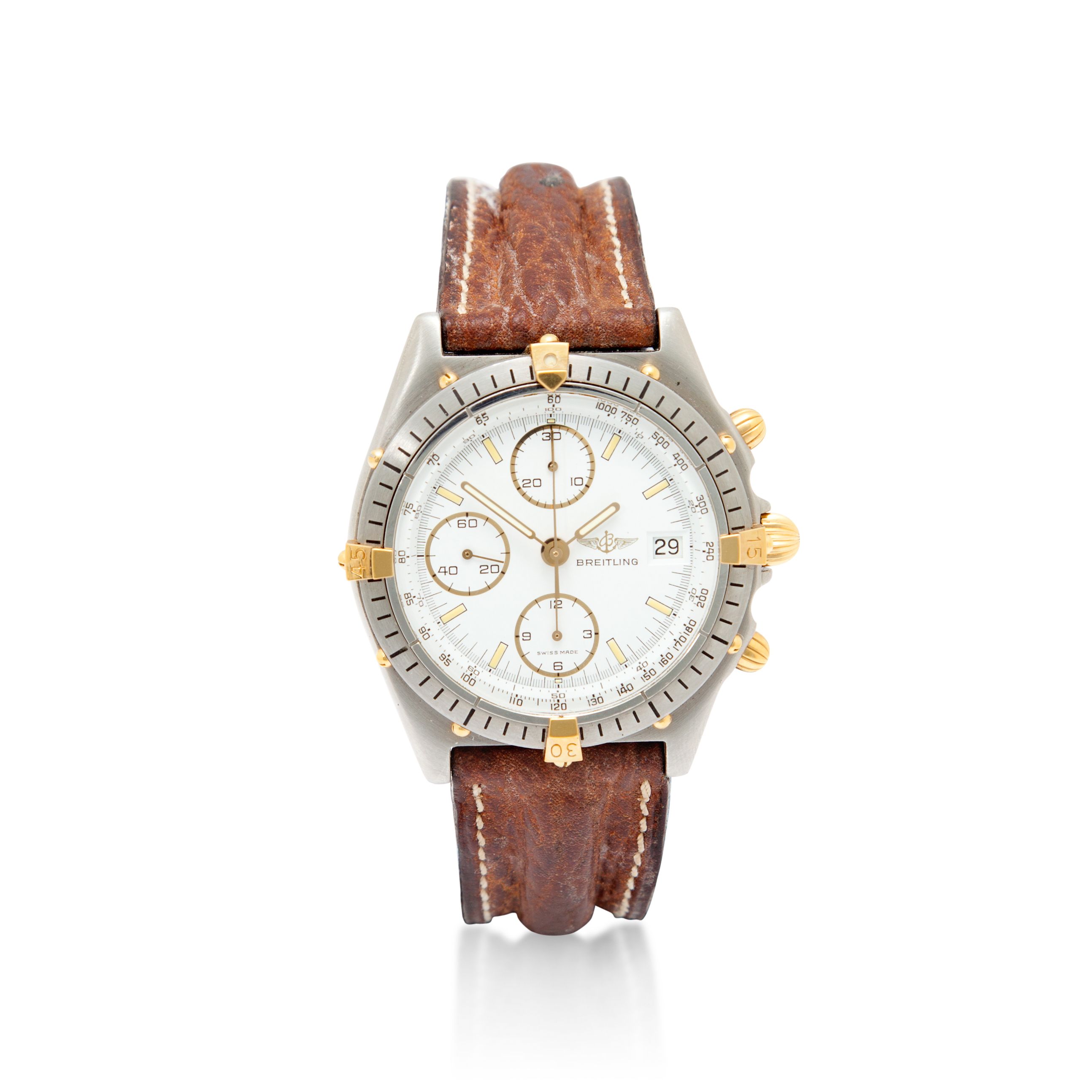 Breitling. A stainless steel autoamtic chronograph wristwatch with dateChronomat, 81.950, No. 28765
