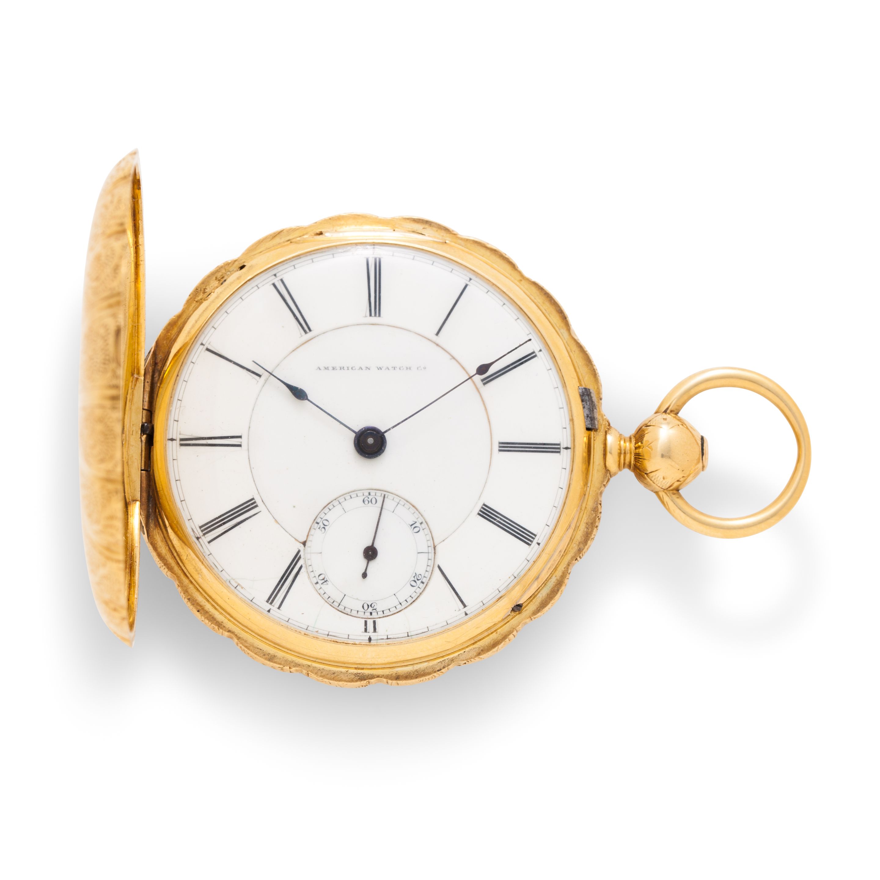 Waltham. A fine 18K gold engraved scalloped hunter case presentation watchAppleton, Tracy & Co., No. 36218